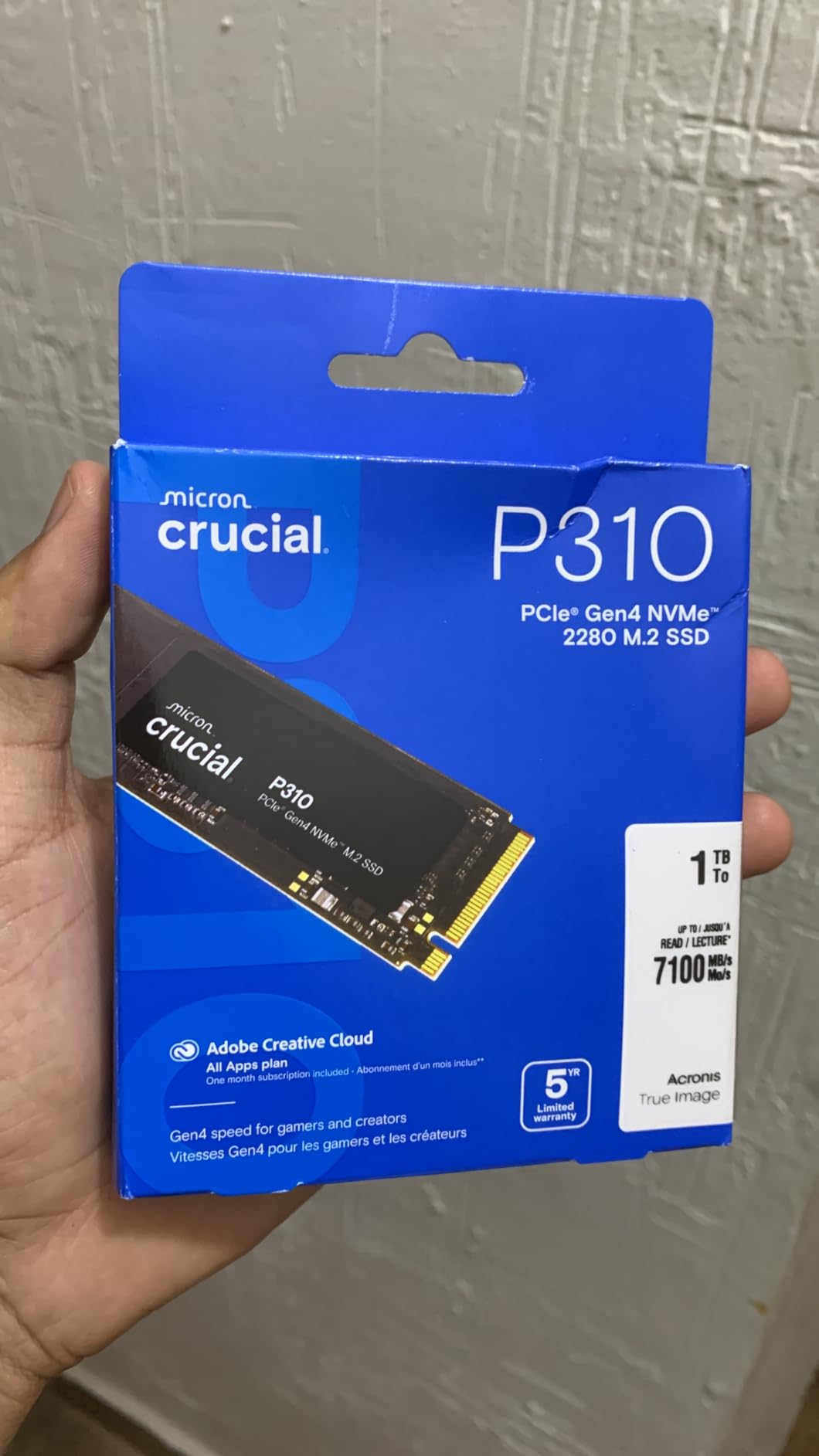 Crucial P310 2TB SSD, PCIe Gen4 NVMe M.2 2280, Up to 7,100MB/s, for Laptop, Desktop (PC), & Handheld Gaming Consoles, Includes Acronis Data Recovery Software, Solid State Drive - CT2000P310SSD801 customer photo 2
