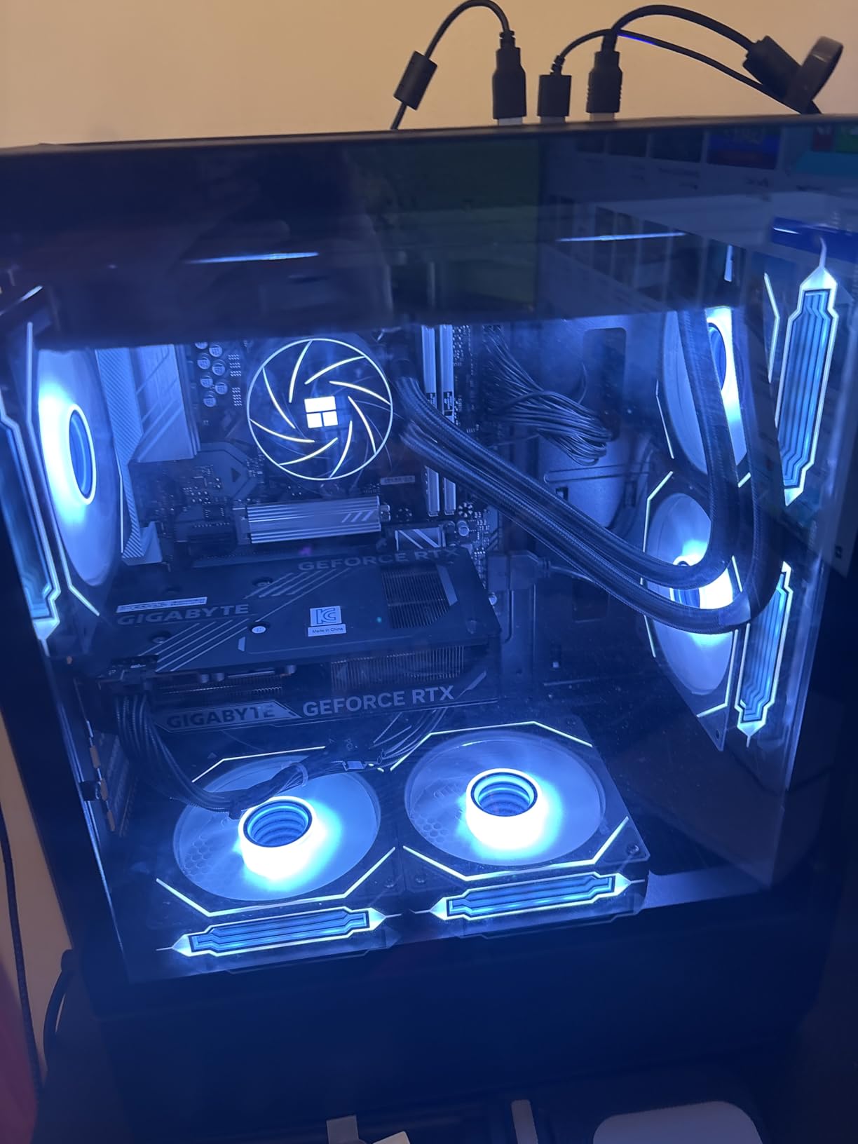 Prebuilt Gaming Desktop PC, AMD Ryzen 5 5500, GeForce RTX 3050 6GB, 16GB DDR4 3200MHz RAM, 1TB NVMe SSD, ARGB Air Cooling, Wi-Fi,Tower Computer for Gaming, Streaming, Editing customer photo 2