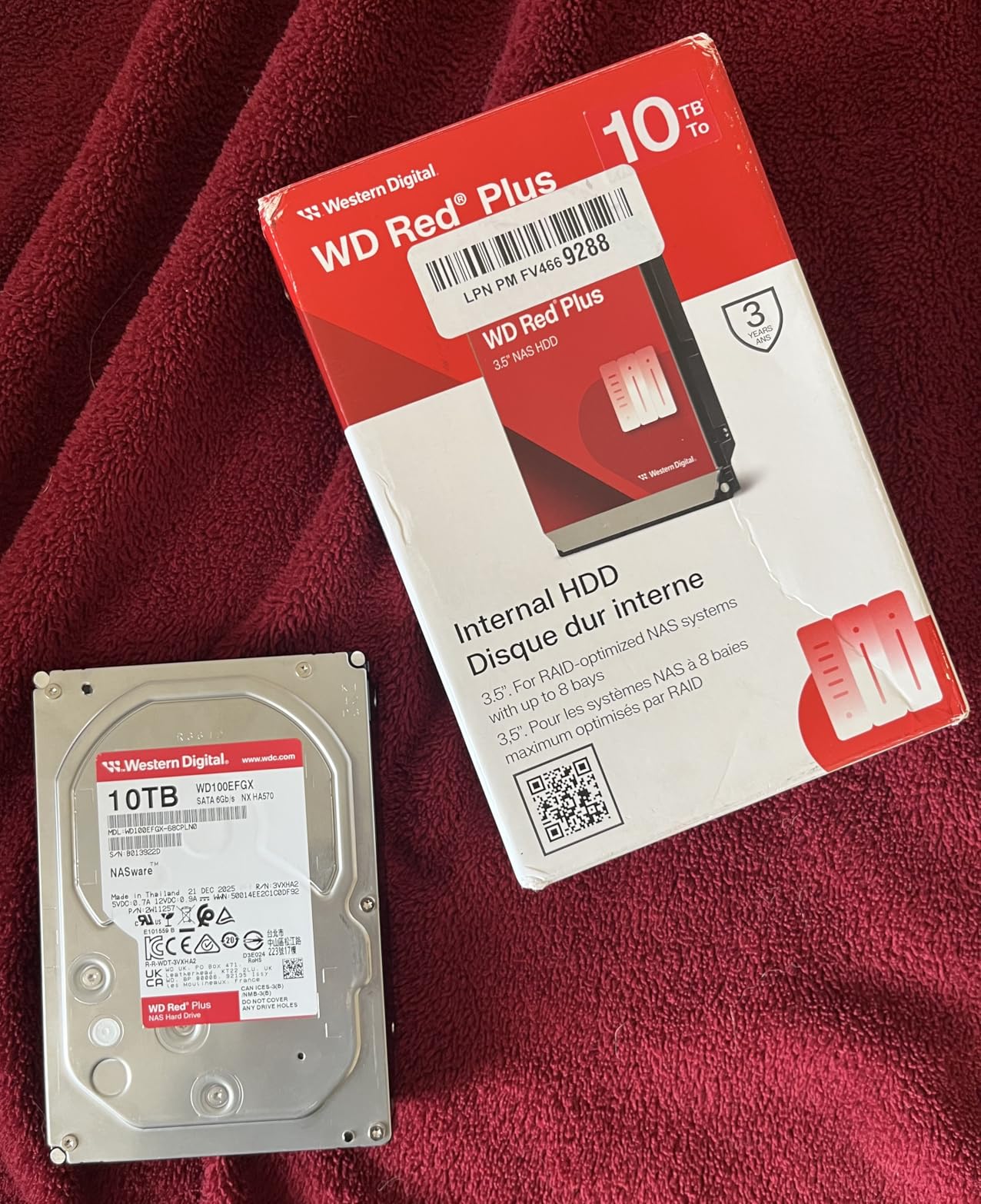 Western Digital 1TB WD Red Plus NAS Internal Hard Drive HDD - 5400 RPM, SATA 6 Gb/s, CMR, 64 MB Cache, 3.5