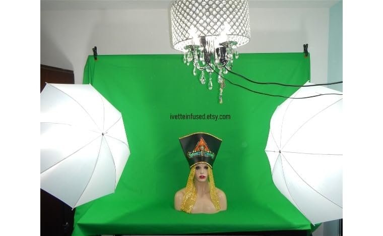EMART 8.5 x 10ft Green Screen Backdrop Kit with Tripod Stand, Photography Background Support System with 10x12ft 100% Cotton Muslin Chromakey Backdrop for Photo Studio, Video Shooting, Live Streaming customer photo 1