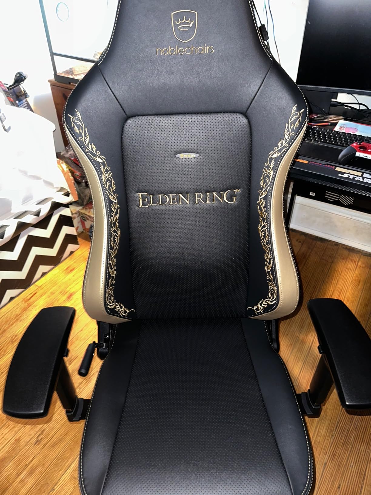 Hero Gaming Chair/Office Chair with Lumbar Support, PU Faux Leather, Black customer photo 2