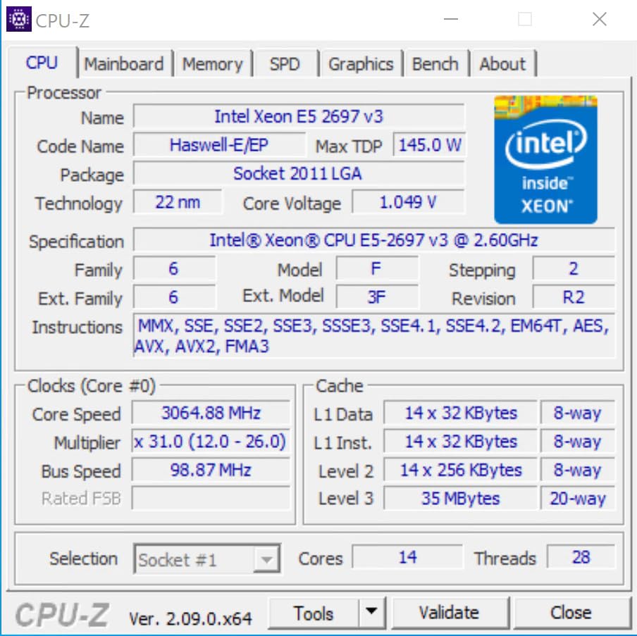 Intel Xeon E5-2697 v3 Fourteen-Core Haswell Processor 2.6GHz (Renewed) customer photo 1