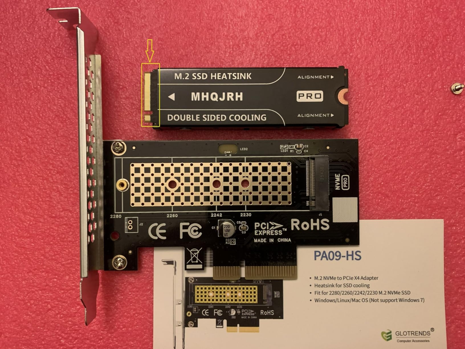 M.2 2280 SSD heatsink, Double-Sided Heat Sink, with Thermal Silicone pad for PC / PS5 M.2 PCIE NVMe SSD or M.2 SATA SSD customer photo 1