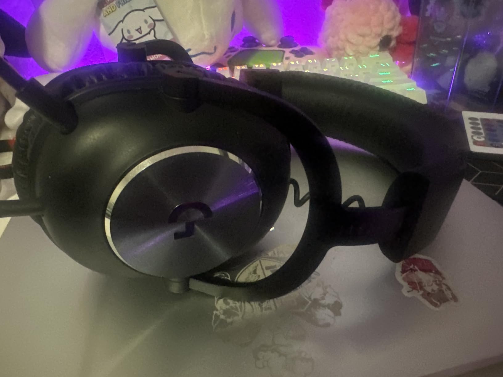 Logitech G Pro X Wired Gaming Headset: Blue VO!CE Detachable Boom Mic, DTS 7.1, 50mm Drivers, USB/3.5mm Aux, Spare Memory Foam Ear Pads, USB DAC & Bag Included - Black customer photo 2