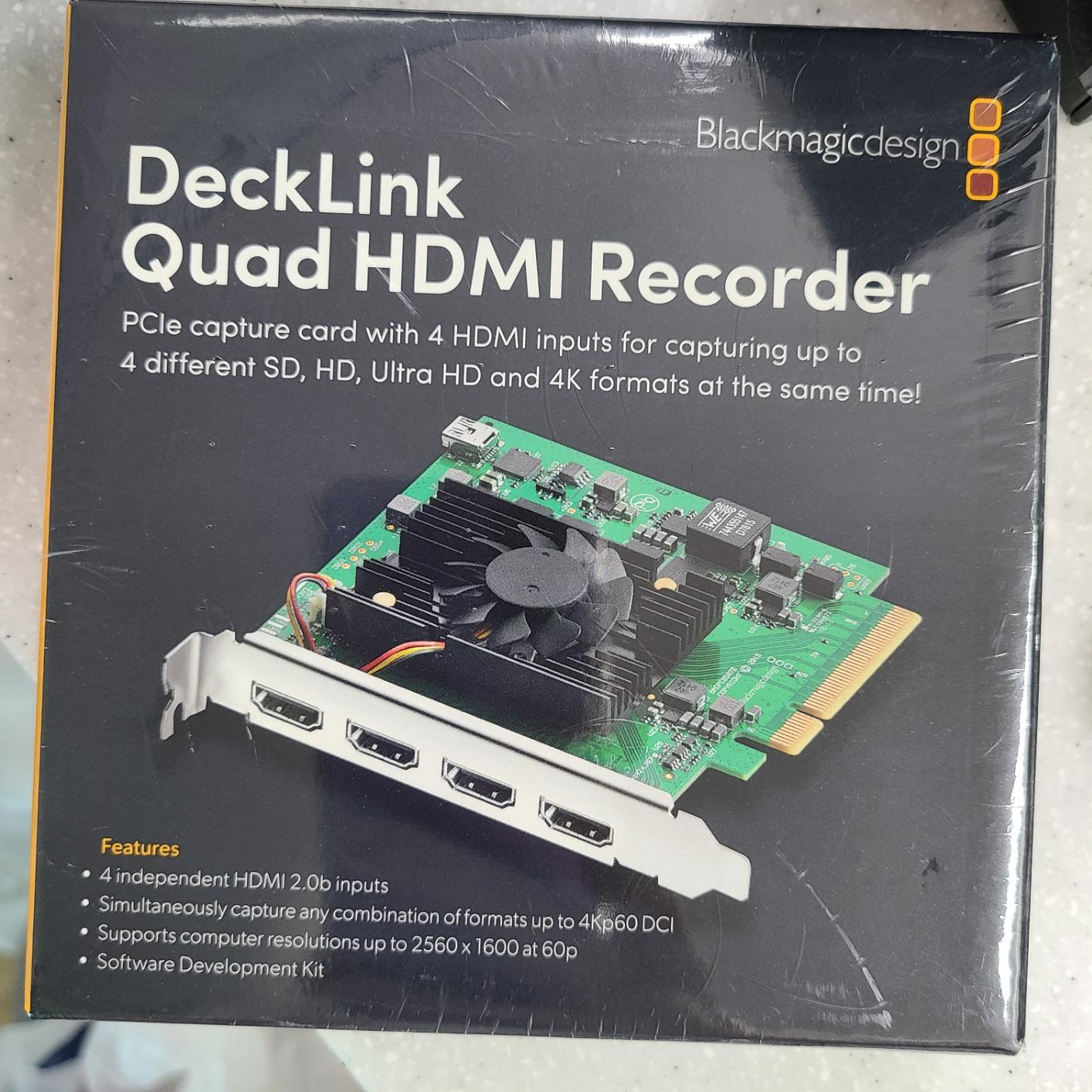 Blackmagic Design DeckLink Quad HDMI PCIe Capture Card, Up to 4K60, 4 HDMI 2.0b Inputs (BDLKDVQDHDMI4K) customer photo 2