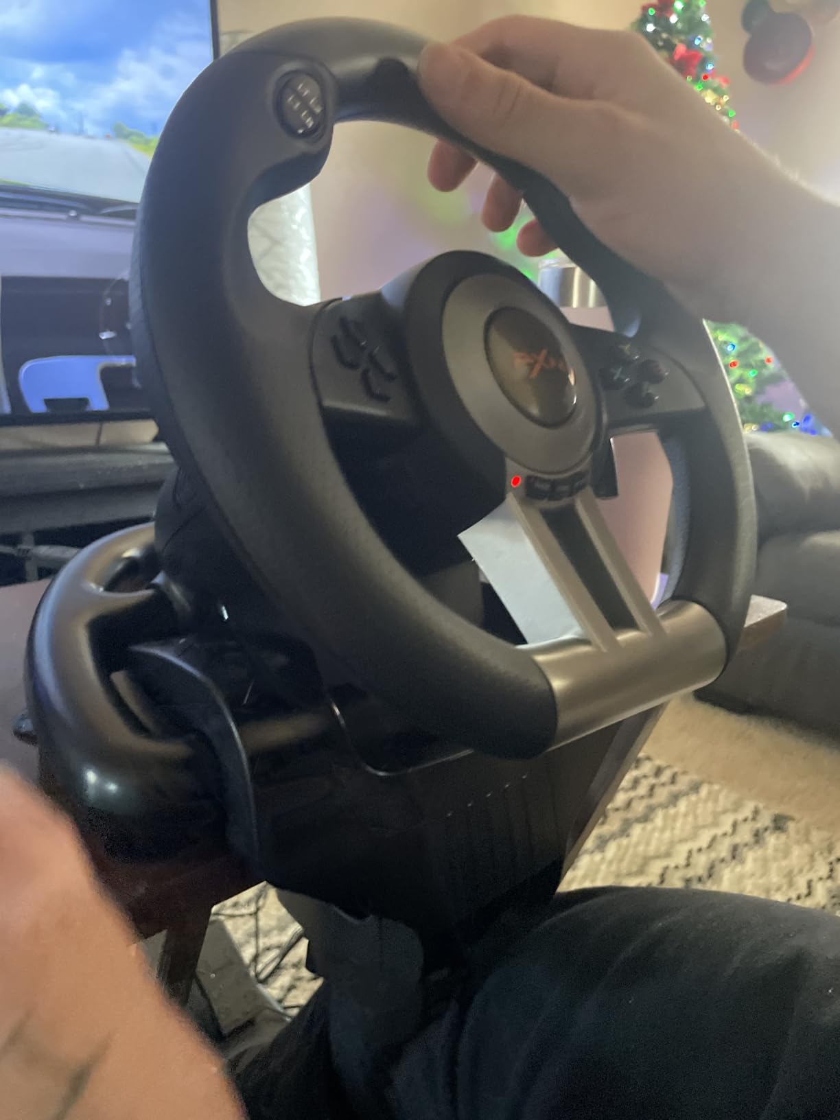 PXN PC Racing Wheel, V3 PRO 180 Degree Universal Usb Car Sim Race Steering Wheel with Pedals for PC, PS3, PS4, Xbox One, Xbox Series X/S, Switch (Orange) customer photo 2