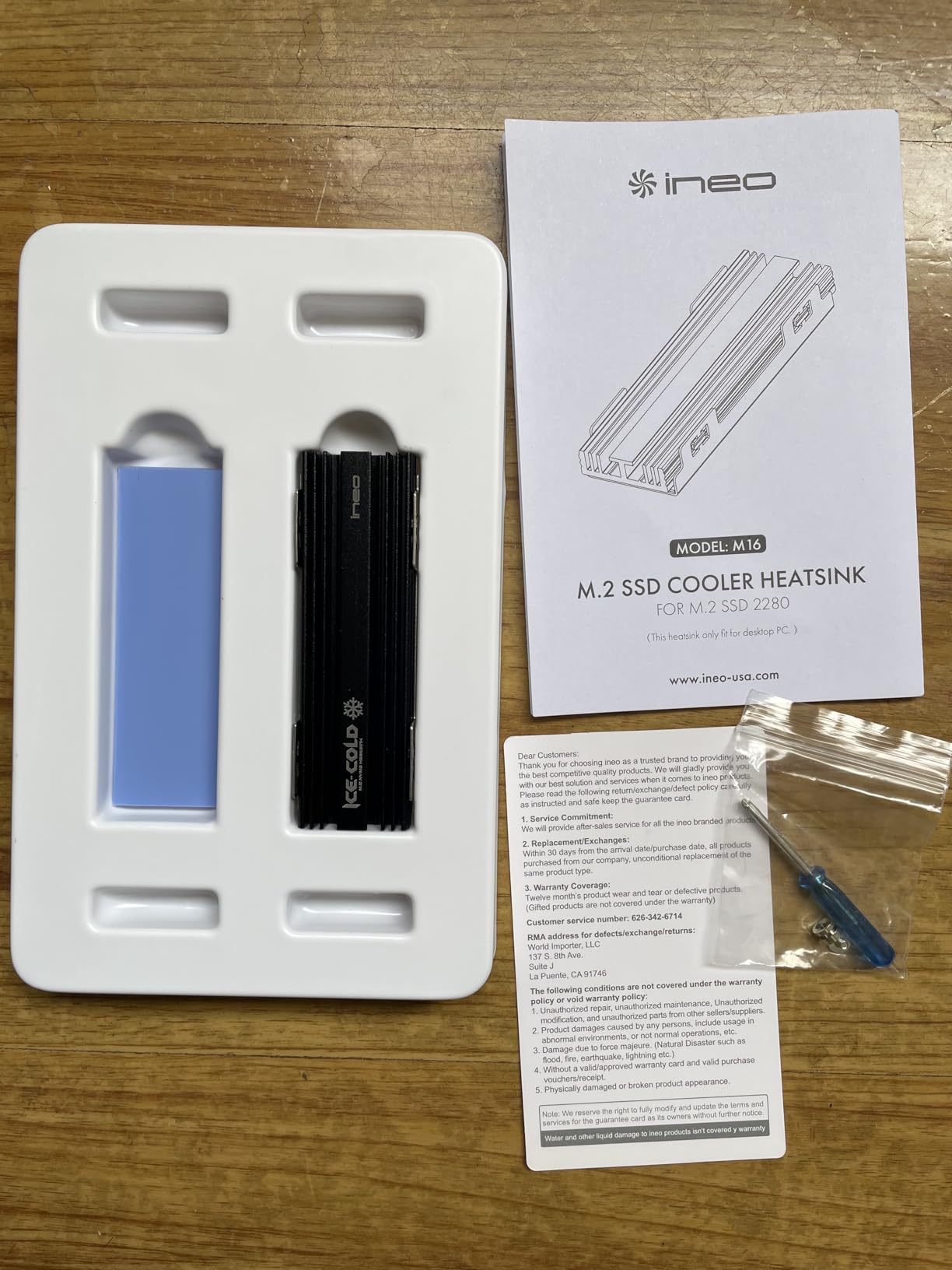 ineo M.2 heatsink 2280 SSD with Thermal Silicone pad for PC / PS5 M.2 PCIE NVMe SSD [M16] customer photo 2