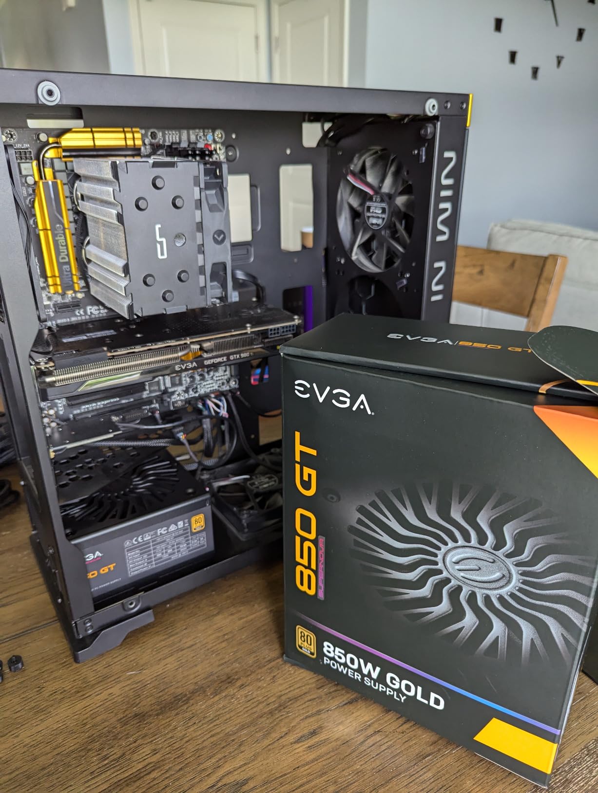 EVGA 850 GT, 80 Plus Gold 850W, Fully Modular, Auto Eco Mode with FDB Fan, 100% Japanese Capacitors, 7 Year Warranty, Includes Power ON Self Tester, Compact 150mm Size, Power Supply 220-GT-0850-Y1 customer photo 2
