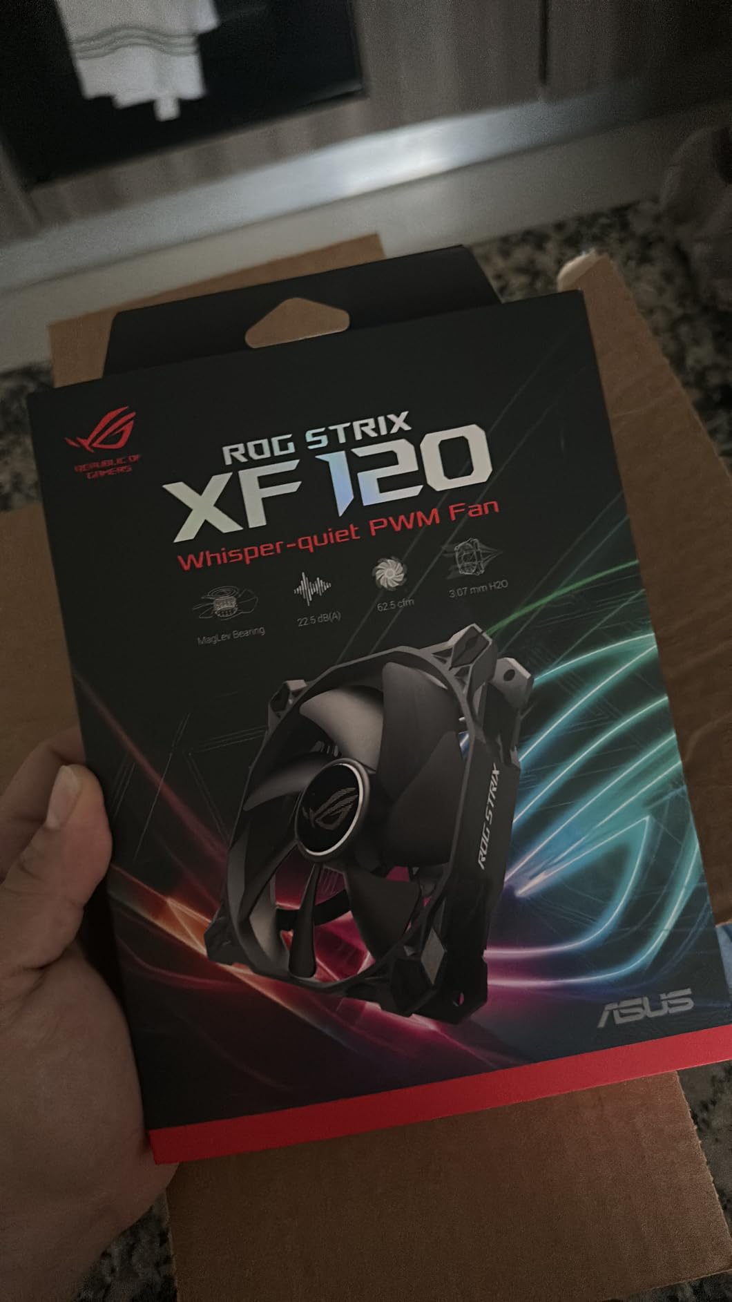 ASUS ROG Strix XF120 Whisper-Quiet, 4-pin PWM Fan for PC Cases, Radiators or CPU Cooling (120mm, up to 400,000 Hours lifespan, Magnetic-Levitation, 1800RPM) customer photo 2