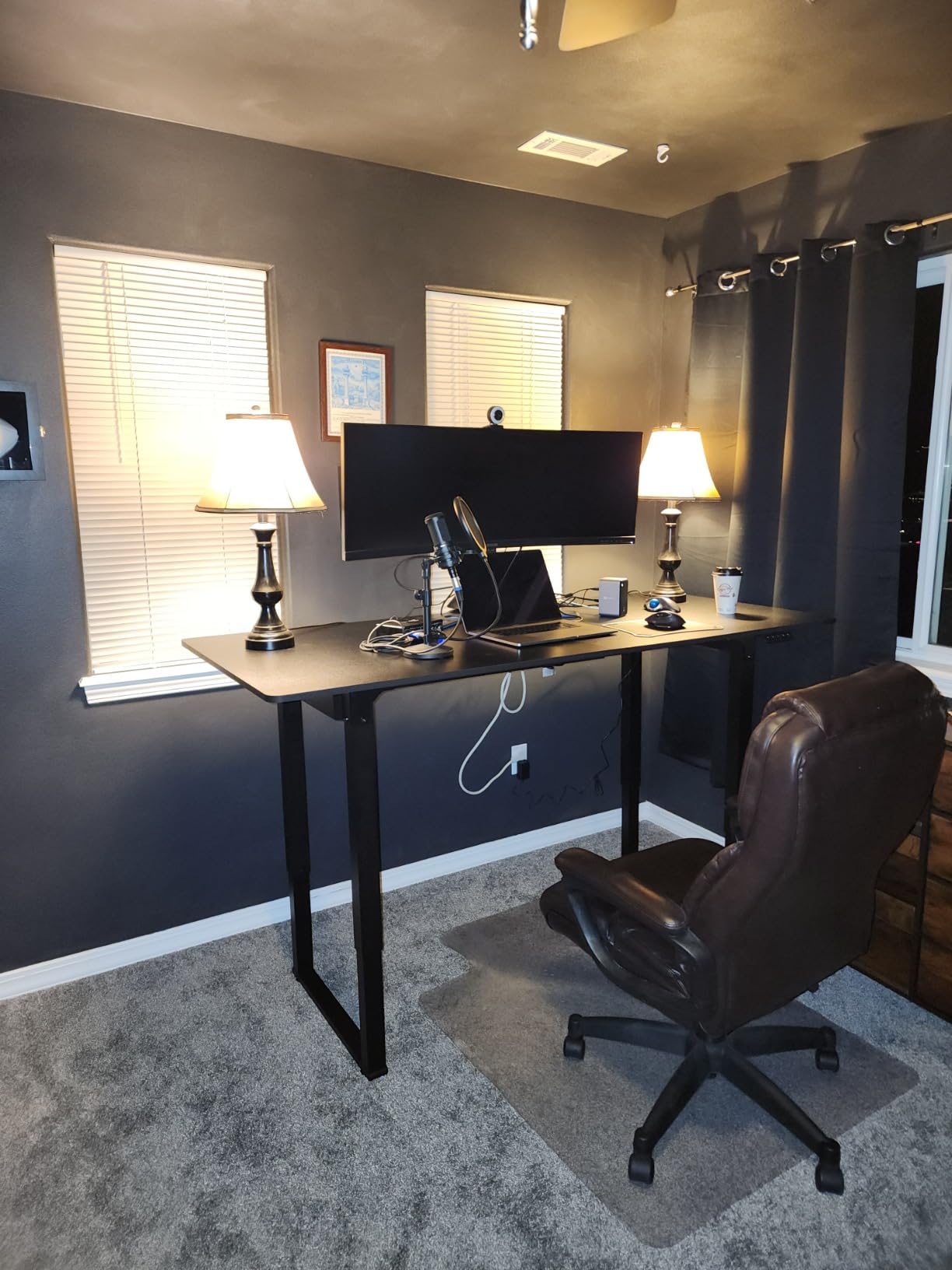 FlexiSpot E7 Plus Max - 4 Leg Standing Desk 71 x 32 Inch Electric Adjustable Height Sit Stand Desk with Splice Board (Black Top + Black Frame) customer photo 2