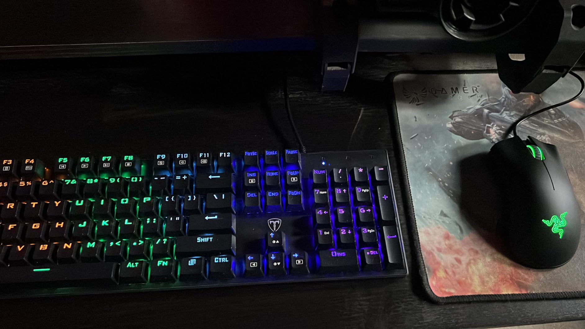 RisoPhy Mechanical Gaming Keyboard, RGB 104 Keys Ultra-Slim LED Backlit USB Wired Keyboard with Blue Switch, Durable Abs Keycaps/Anti-Ghosting/Spill-Resistant Computer Keyboard for PC Mac Xbox Gamer customer photo 2