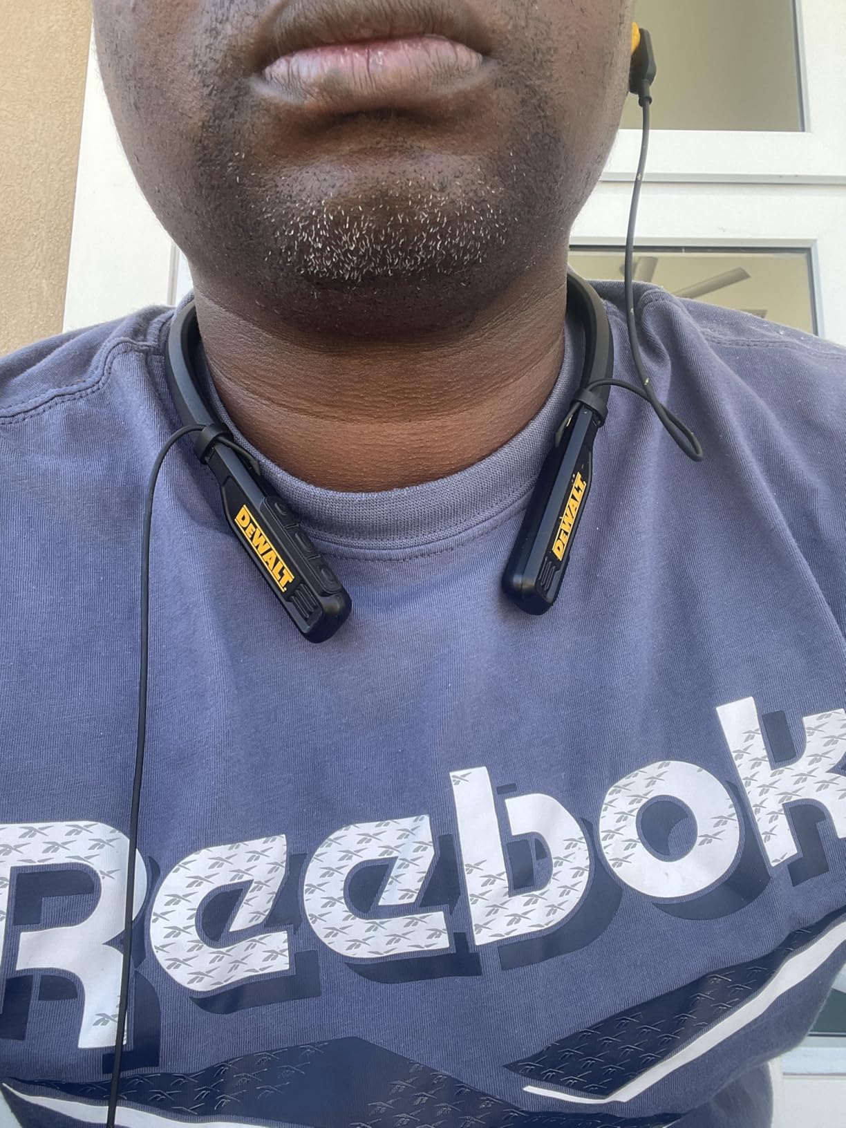 DEWALT Heavy Duty Bluetooth Neckband Headphones, Wireless Around The Neck Earbuds w/ 30H Runtime + Noise Isolation, Secure Magnetic Wireless Earbuds, Jobsite Pro Built-in Mic Bluetooth Headsets customer photo 2