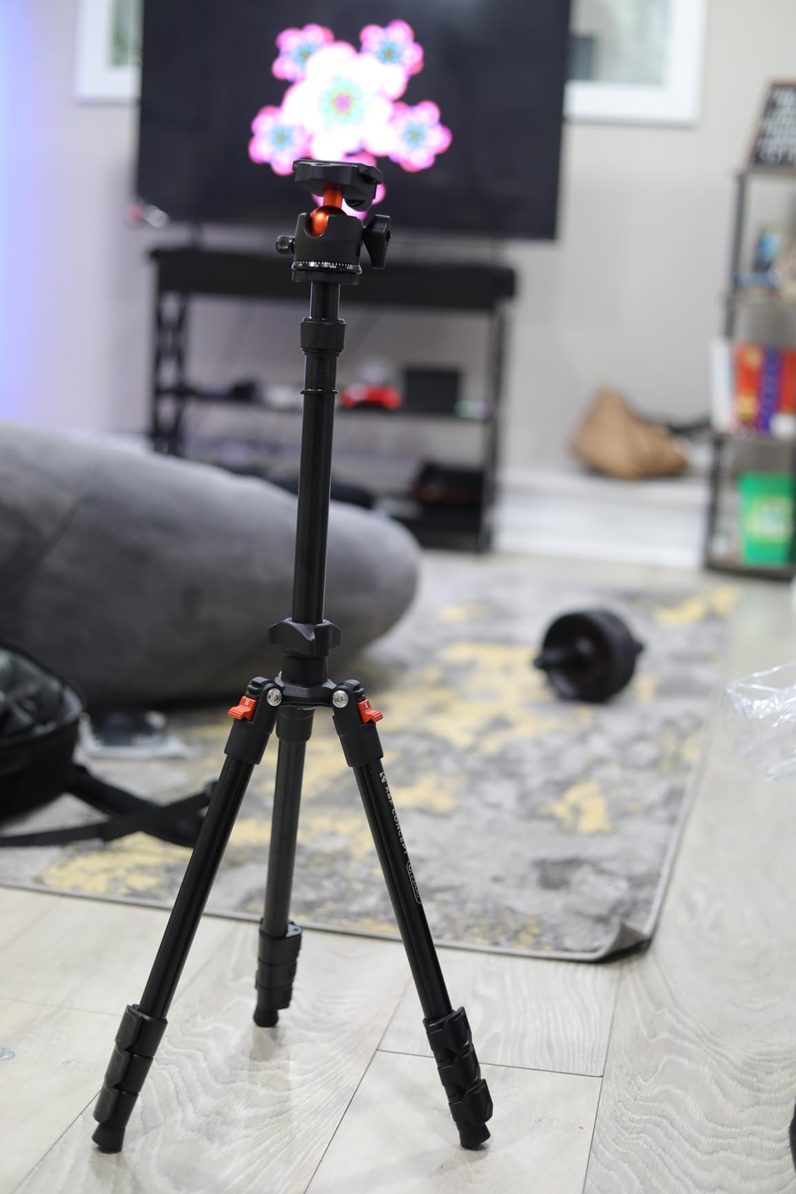 K&F CONCEPT 64 inch/163 cm Camera Tripod,Lightweight Travel Outdoor DSLR Tripods with 360 Degree Ball Head Load Capacity 17.6 lbs/8 kg,Cellphone Clip for Smartphone Live Streaming Vlog O234A1+BH-36 customer photo 1