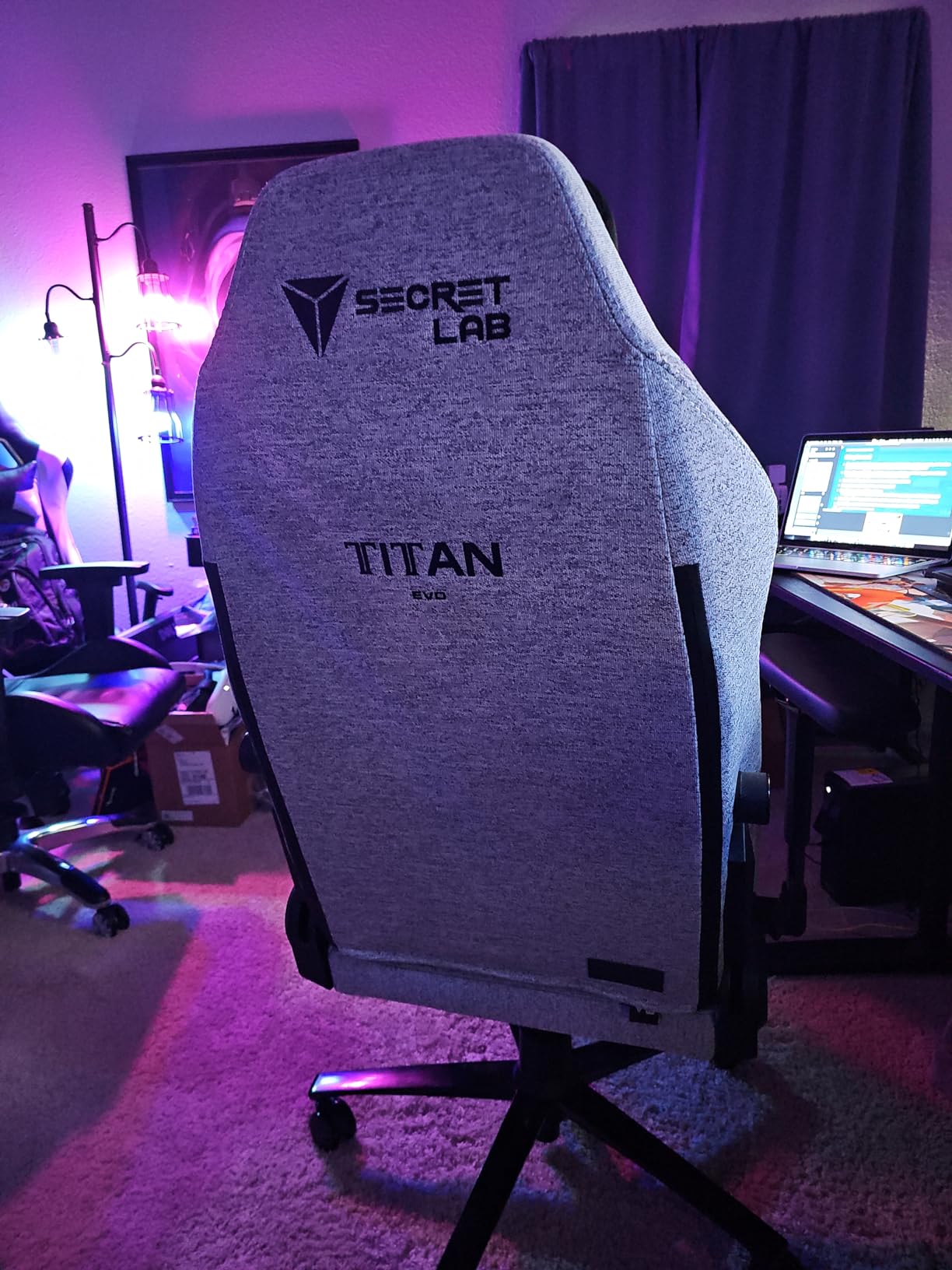 Secretlab Titan Evo Cookies & Cream Gaming Chair - Reclining, Ergonomic & Heavy Duty Computer Chair with 4D Armrests, Magnetic Head Pillow & Lumbar Support - Big and Tall 395 lbs - Gray - Fabric customer photo 2