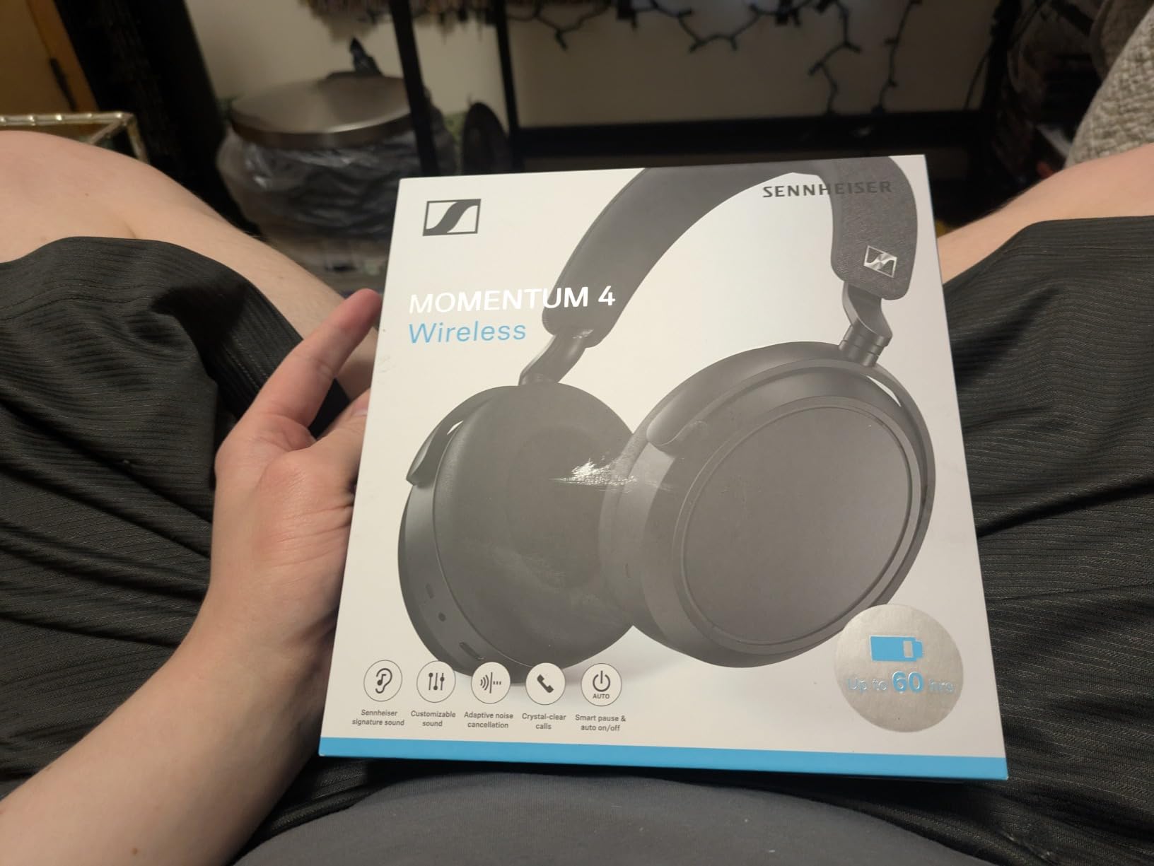 Sennheiser Momentum 4 Wireless Noise Cancelling Headphones - Bluetooth Headset for Crystal-Clear Calls with Adaptive Noise Cancellation, 60h Battery Life, Folding Design, Black customer photo 2