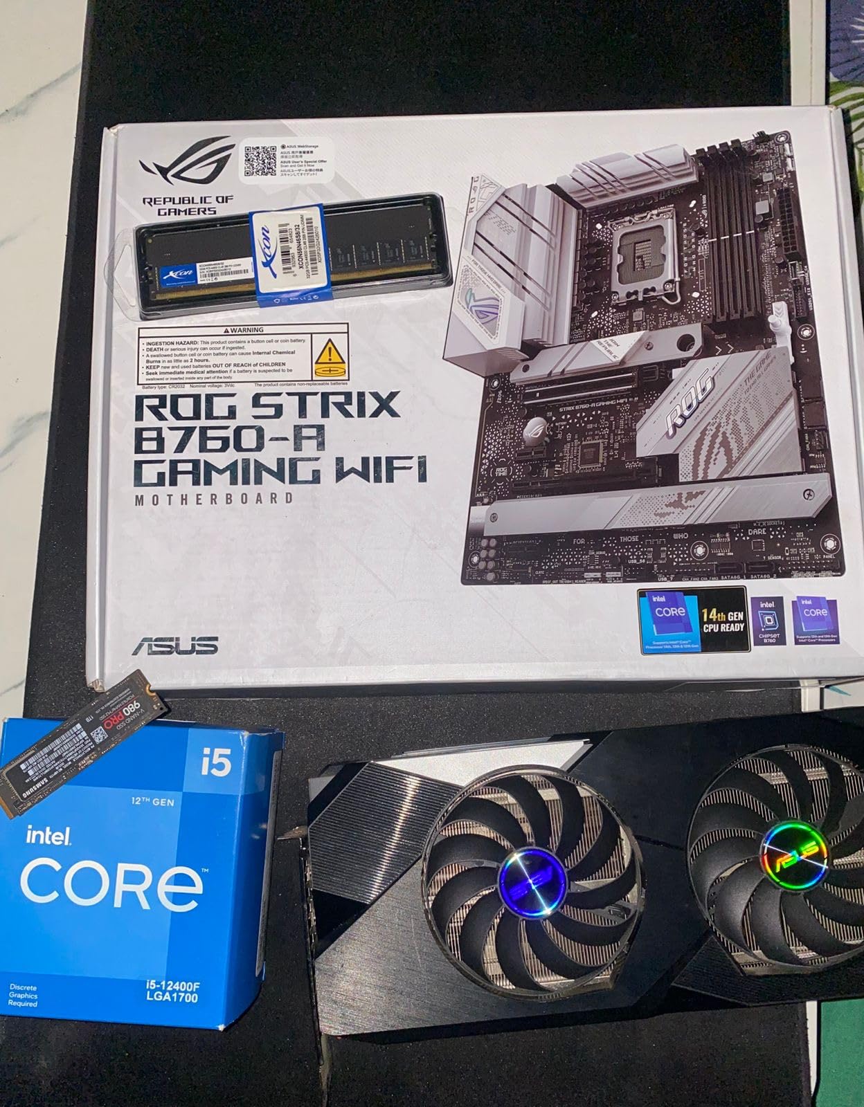 ROG Strix B760-A Gaming WiFi ATX Motherboard - Intel B760, DDR5, PCIe 5.0, WiFi 6E, Aura Sync RGB customer photo 1