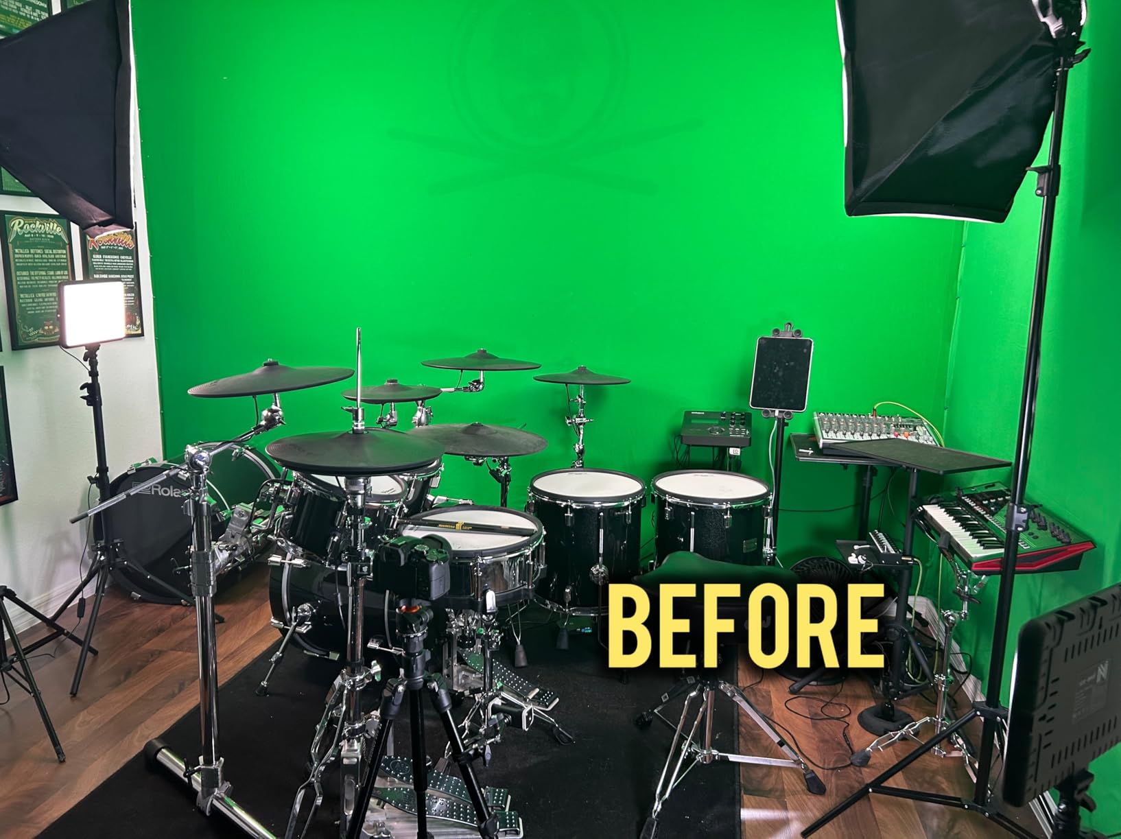 Retractable Pull Down Green Screen - 78.7