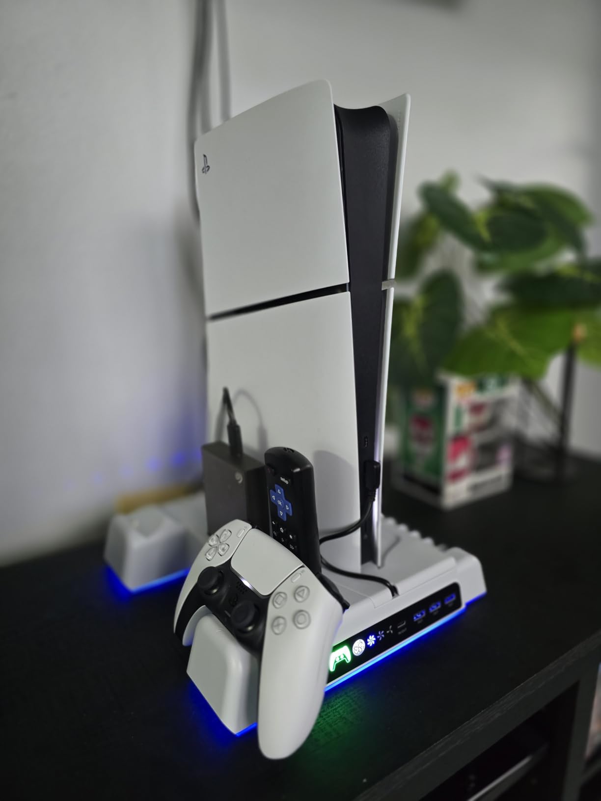 PS5/ Slim/Pro Stand for Disc & Digital Console, PS 5 Cooling Station with Dual Controller Charging Station for PlayStation 5 Console, 3-Level Fan PS5 Controller Charger Accessories Stand-Black customer photo 2