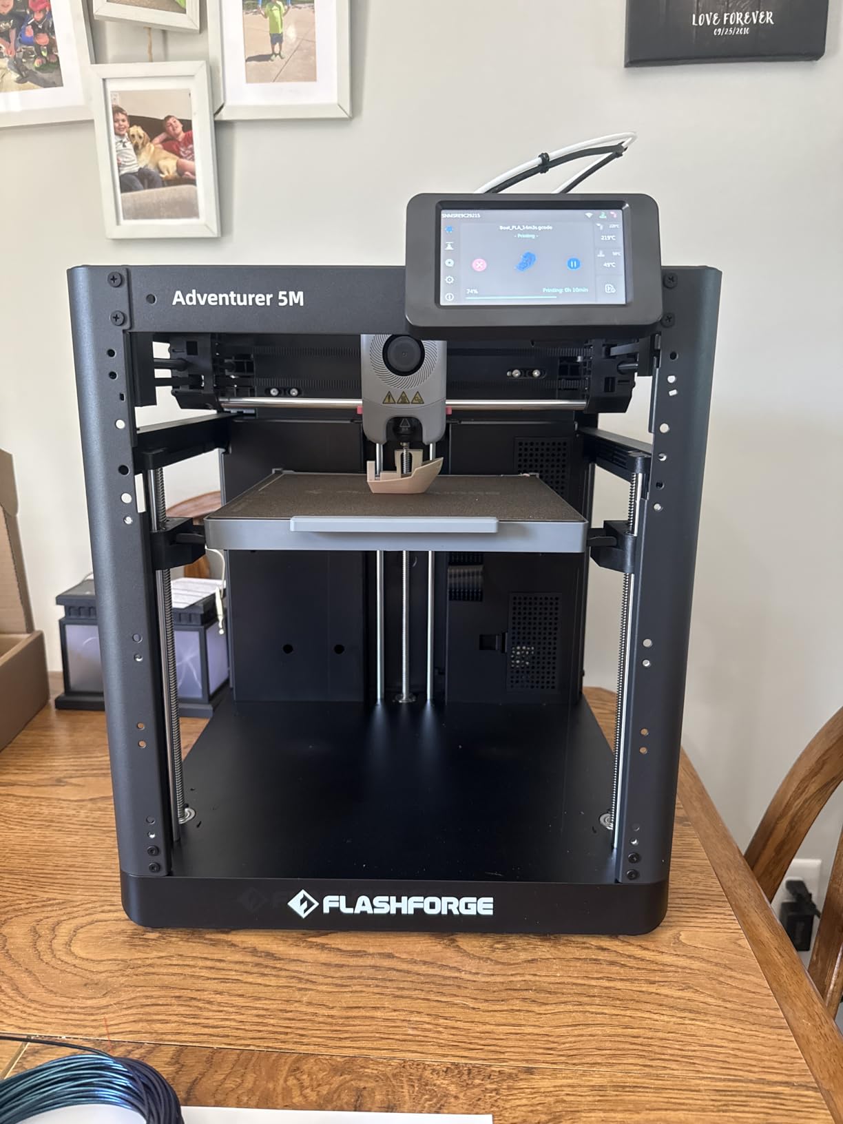 FLASHFORGE Adventurer 5M 3D Printer with Fully Auto Leveling, Max 600mm/s High Speed Printing, 280C Direct Extruder with 3S Detachable Nozzle, CoreXY All Metal Structure, Print Size 220x220x220mm customer photo 1