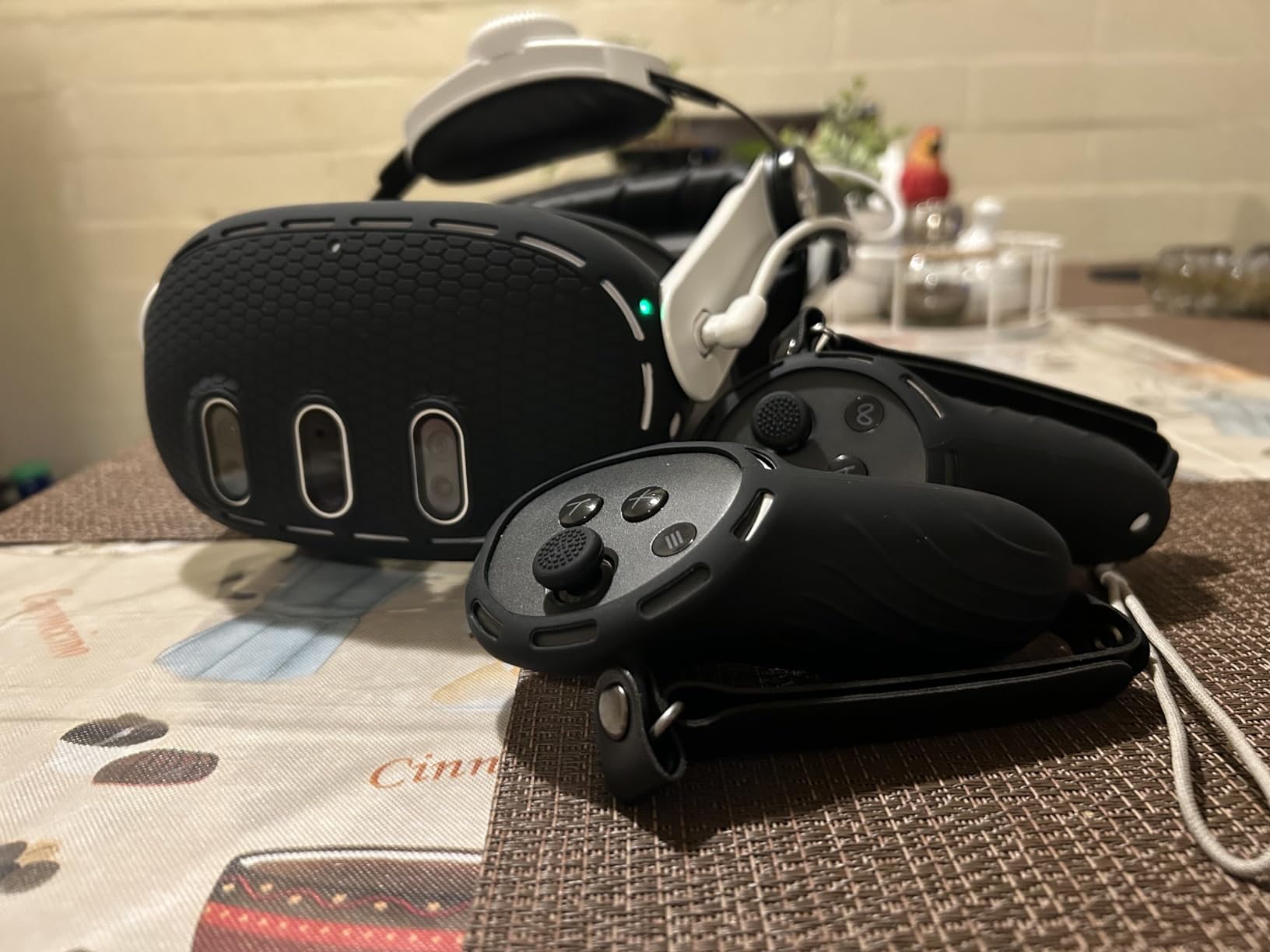 Silicone Cover Set Compatible with Meta/Oculus Quest 3 Accessories, Controller Grips, VR Shell Cover, Facial Interface Cover, Protective Lens Cover, Tempered Glass Lens Caps, Not Fit Quest 3S customer photo 2