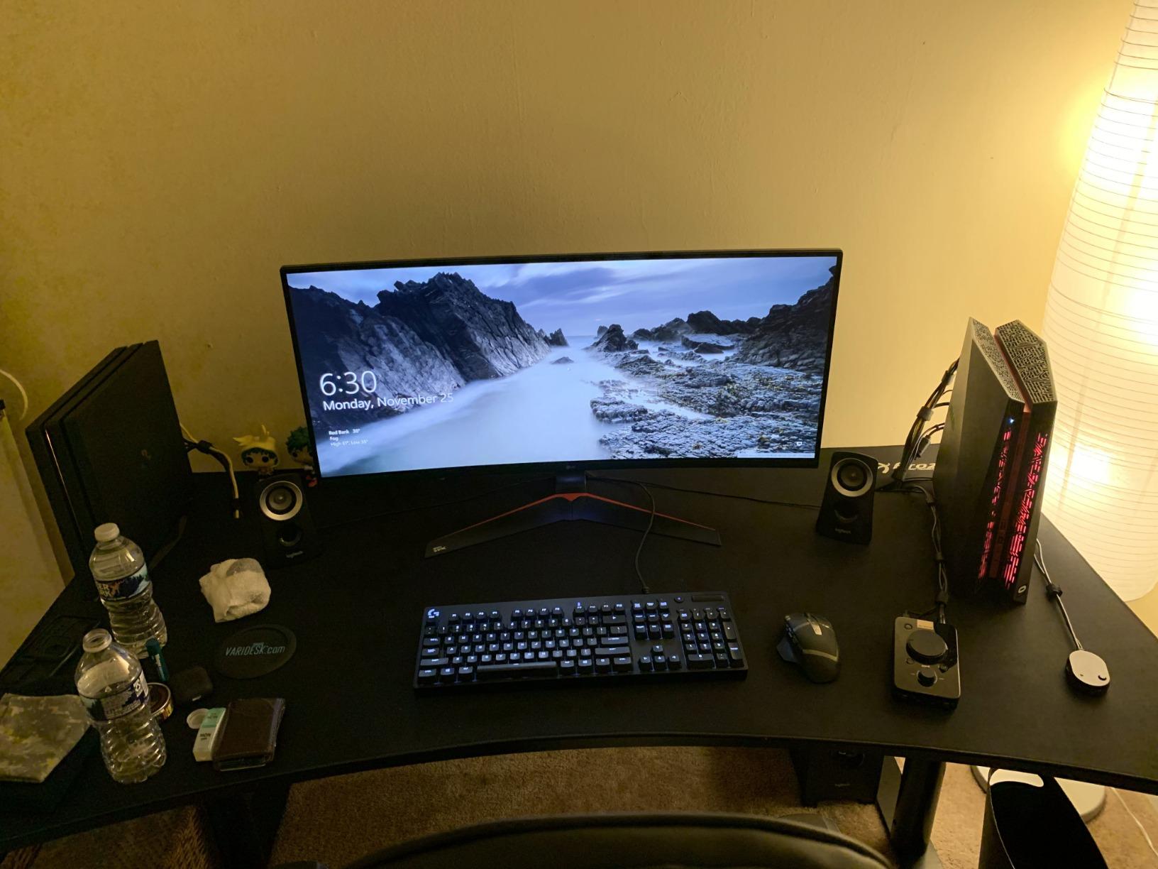 Arozzi Arena Angelo Gaming Desk with Storage - 88.6x28
