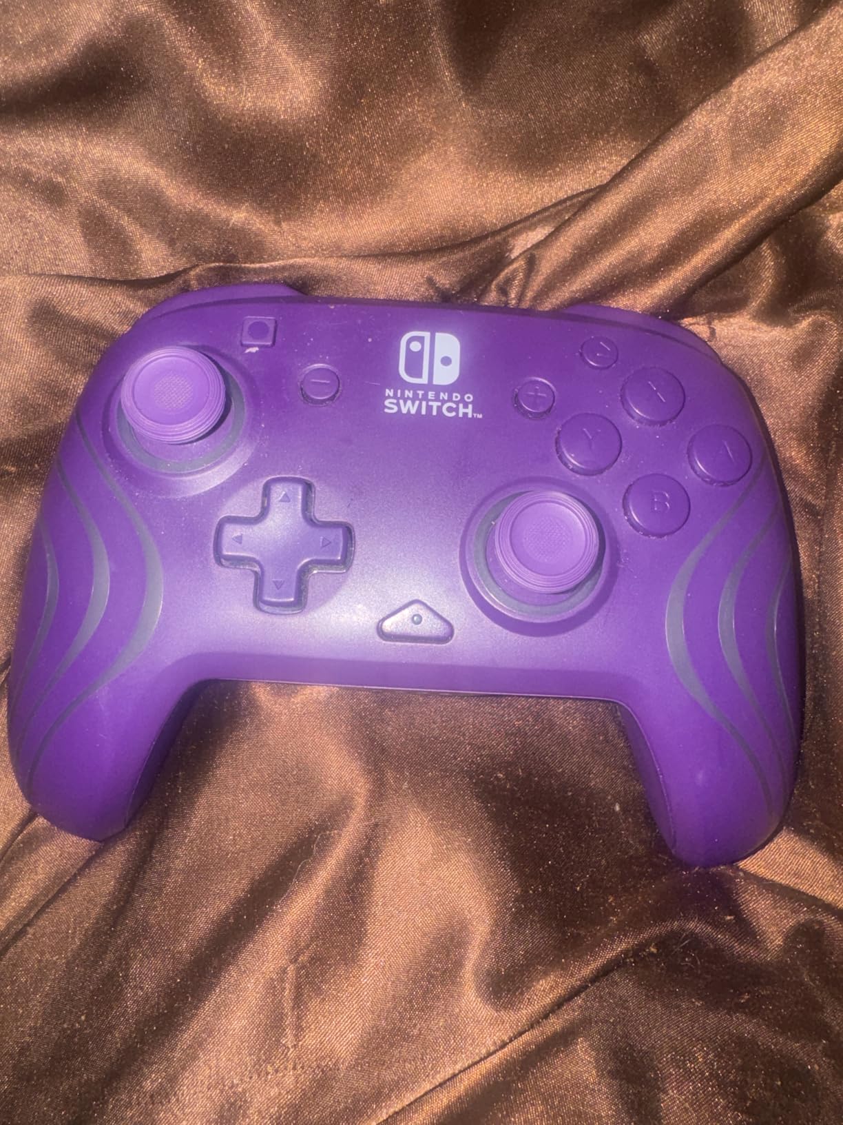 PDP Gaming Afterglow Wave Wireless Nintendo Switch Pro Controller - Officially Licensed, Nintendo Switch 2, Switch Lite/OLED, RGB LED Customization, App Controls, Rechargeable Battery Power - Purple customer photo 1