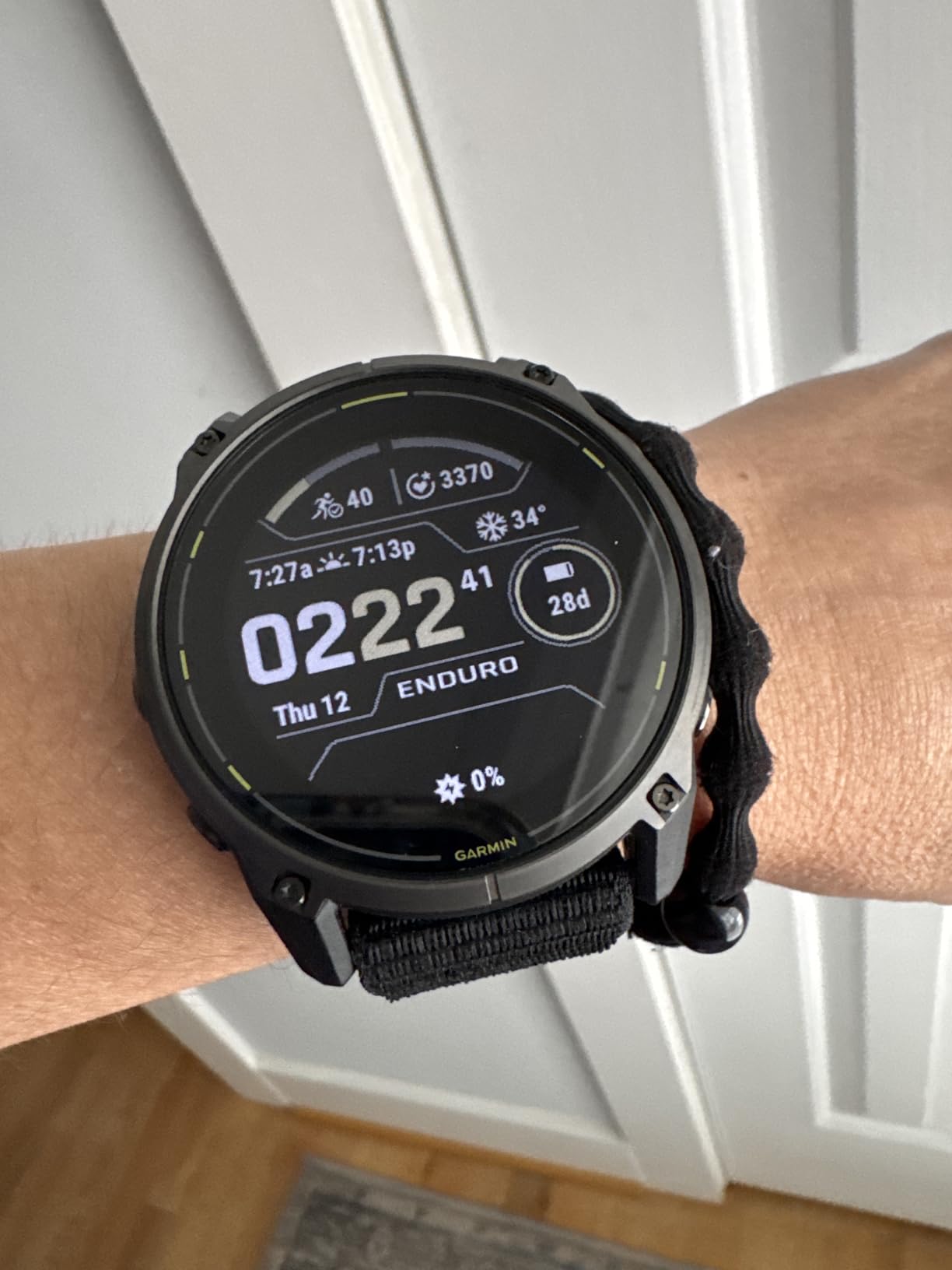 Garmin Enduro 3 - 51mm, Solar, Sapphire, Ultraperformance GPS Smartwatch, Extreme Battery Life, Detailed Mapping, Built-in LED Flashlight, Carbon Gray DLC Titanium with Black UltraFit Nylon Strap customer photo 2