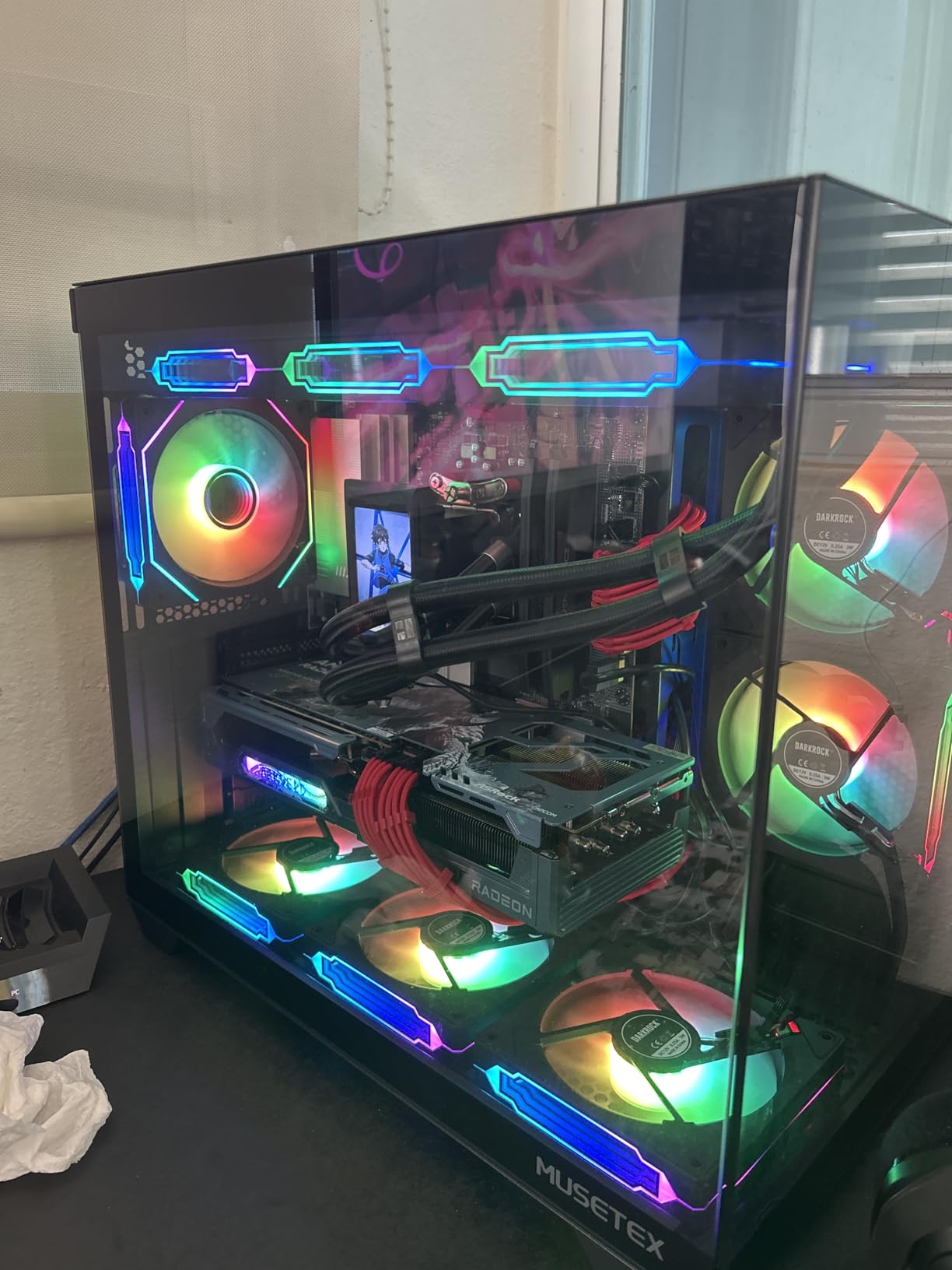 DARKROCK F120 3in1 120mm Infinite Mirror Design Case Fans with 24 LED Lights PWM Control & ARGB Effect, Hydraulic HDB Bearing for Low-Noise Operation - Black customer photo 1