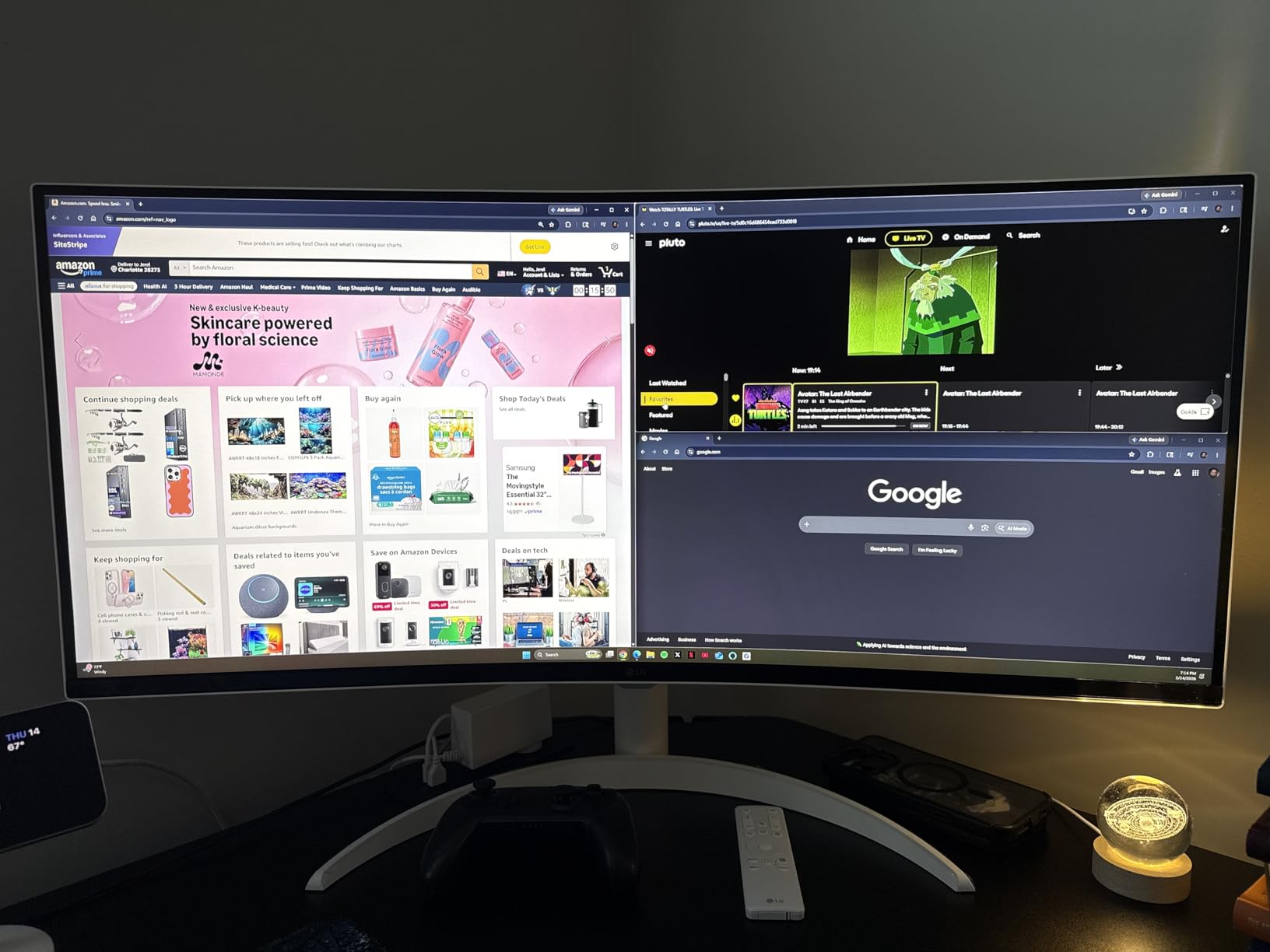 LG 34SR60QC-W 34-inch QHD (3440x1440) Curved Smart Monitor with Streaming, UltraWide Screen, webOS, HDR10, 100Hz, Built-in Speaker, AirPlay2, Screen Share - White customer photo 2