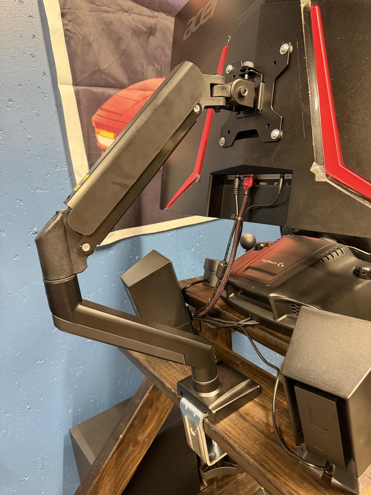 Mount-It! Dual Monitor Stand for 13-32 inch Computer Screens, Dual Monitor Arms for 2 Monitors Holds up to 22 lbs, Height Adjustable Dual Monitors Mount, VESA 75x75/100x100mm (GSMP002N), Black customer photo 2