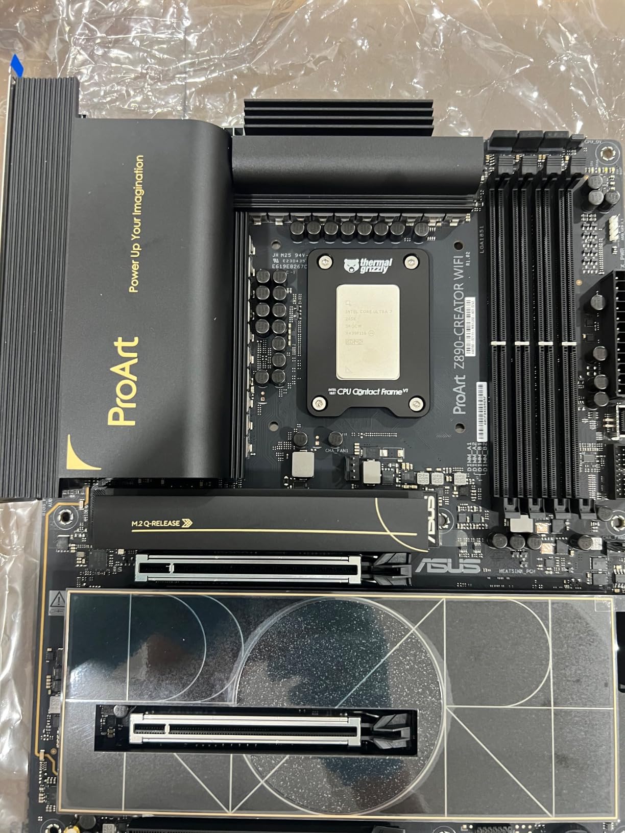 ASUS ProArt Z890-CREATOR WIFI Z890 LGA 1851 ATX Motherboard, Intel Core Ultra Processor Series 2 Ready, 16+2+1+2 stages, PCIe 5.0, DDR5, Thunderbolt 5 Type-C, 10+2.5 Gb LAN, WiFi 7, 5x M.2, AI OC customer photo 1