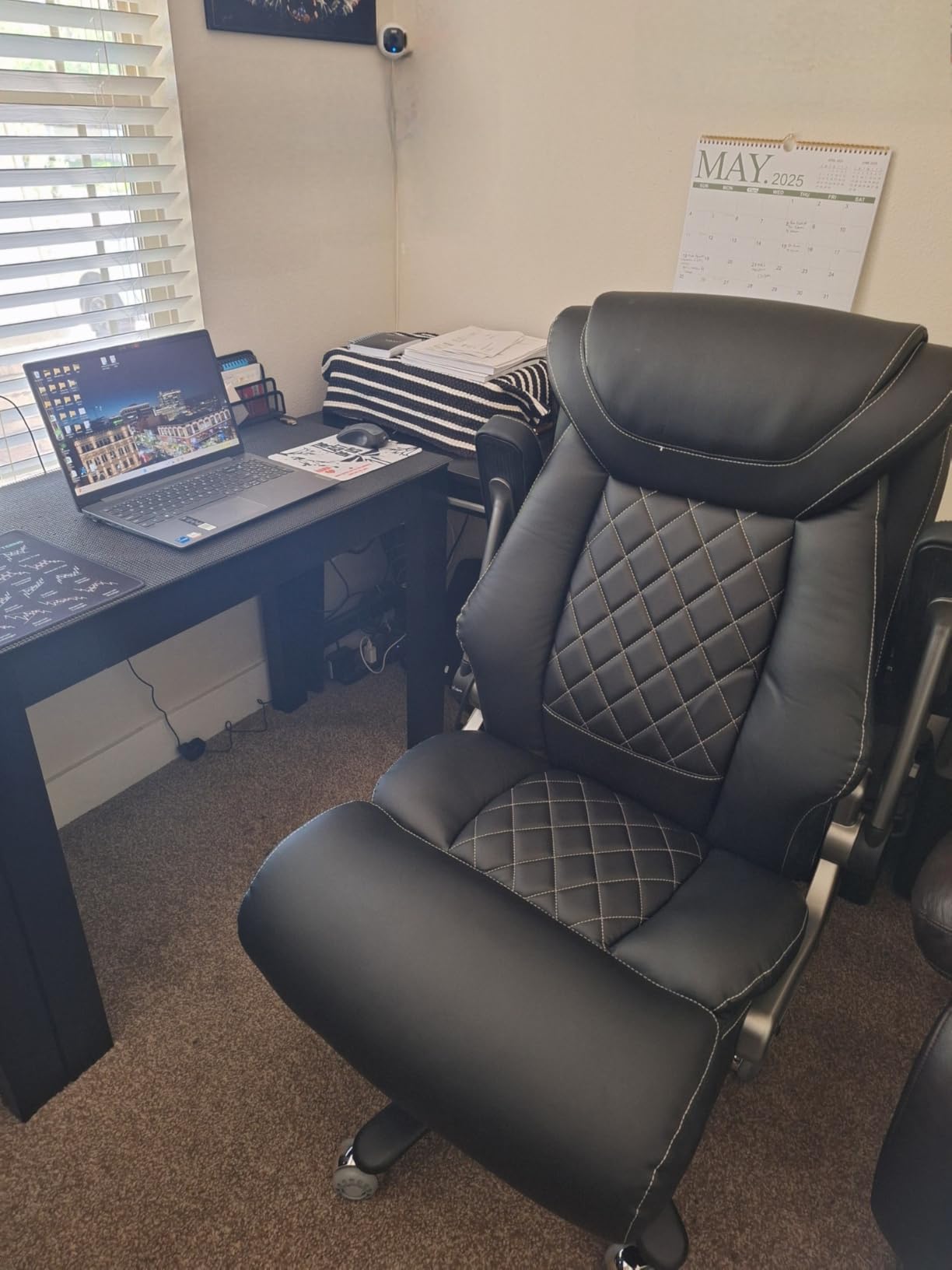 Large Big and Tall Office Chair 650lbs with Thick Spring Cushion, 5D Flip Arm Ergonomic Executive Office Chair Adjustable Lumbar Airbag & Extra Wide, Comfy Padded Heavy Duty Game Chair Dual Rubber Wheel customer photo 1