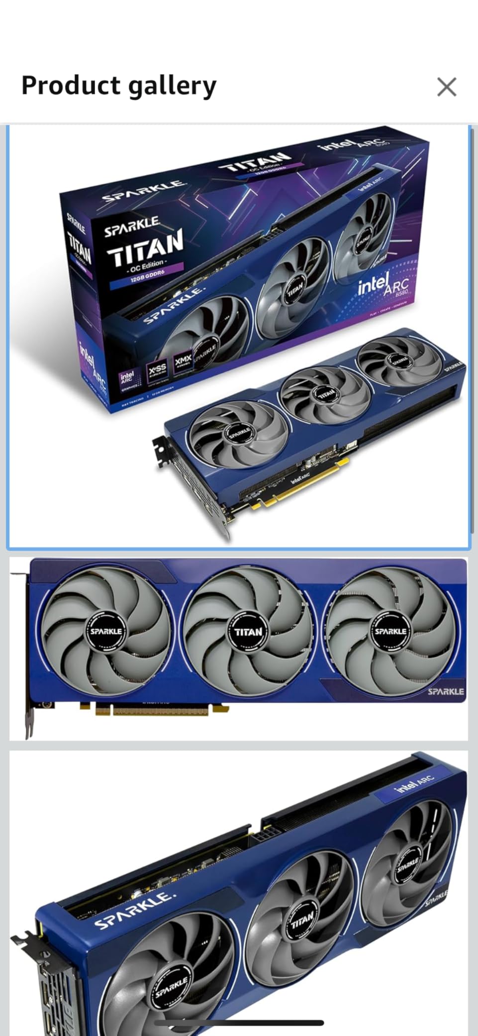 Sparkle Intel Arc B580 Titan OC, 12GB GDDR6, Torn Cooling 2.0, Axial Fan, Breathing Light, Metal Backplate, SB580T-12GOC customer photo 2