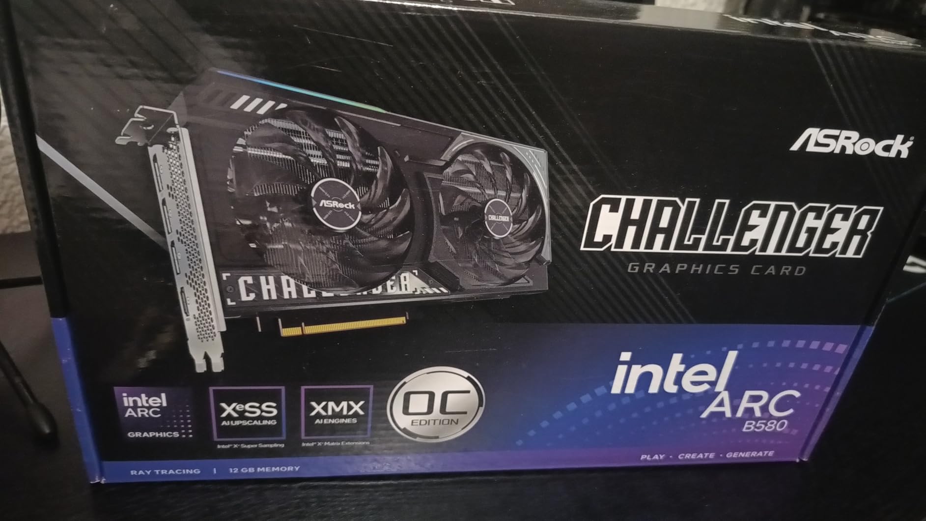 ASRock Intel Arc B580 Challenger 12GB OC Graphics Card, 2740 MHz GPU Clock, 12GB GDDR6, DisplayPort 2.1, HDMI 2.1a, Dual Fan Cooling, 0dB Silent Operation customer photo 1