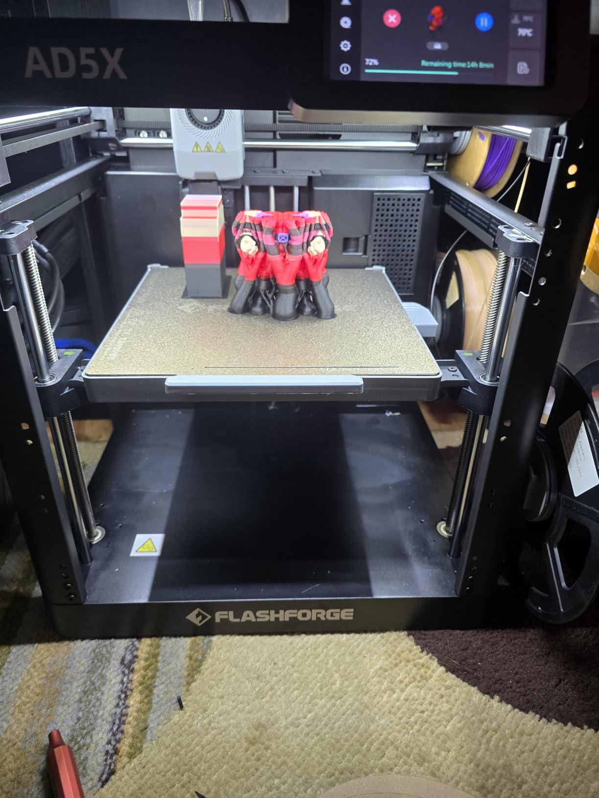 FLASHFORGE AD5X Multi-Material 3D Printer 4-Color Printing, 600mm/s Speed 1-Click Print with DIY IFS Creations, Full-Auto Calibration & Filament Backup, AD5X Multi-Color Productivity Booster customer photo 1