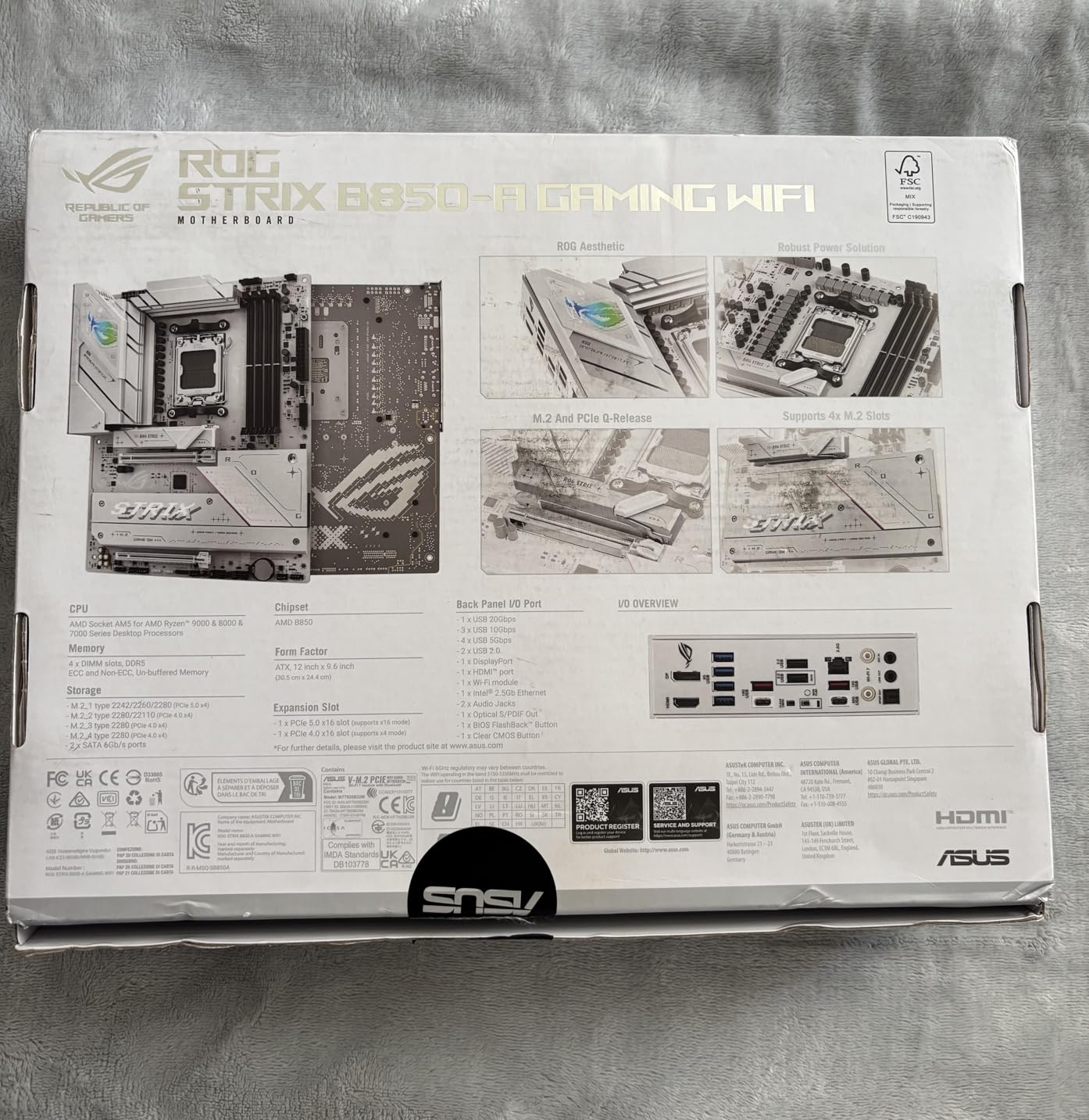 ASUS ROG Strix B850-A Gaming WiFi AMD AM5 B850 ATX Motherboard customer photo 2