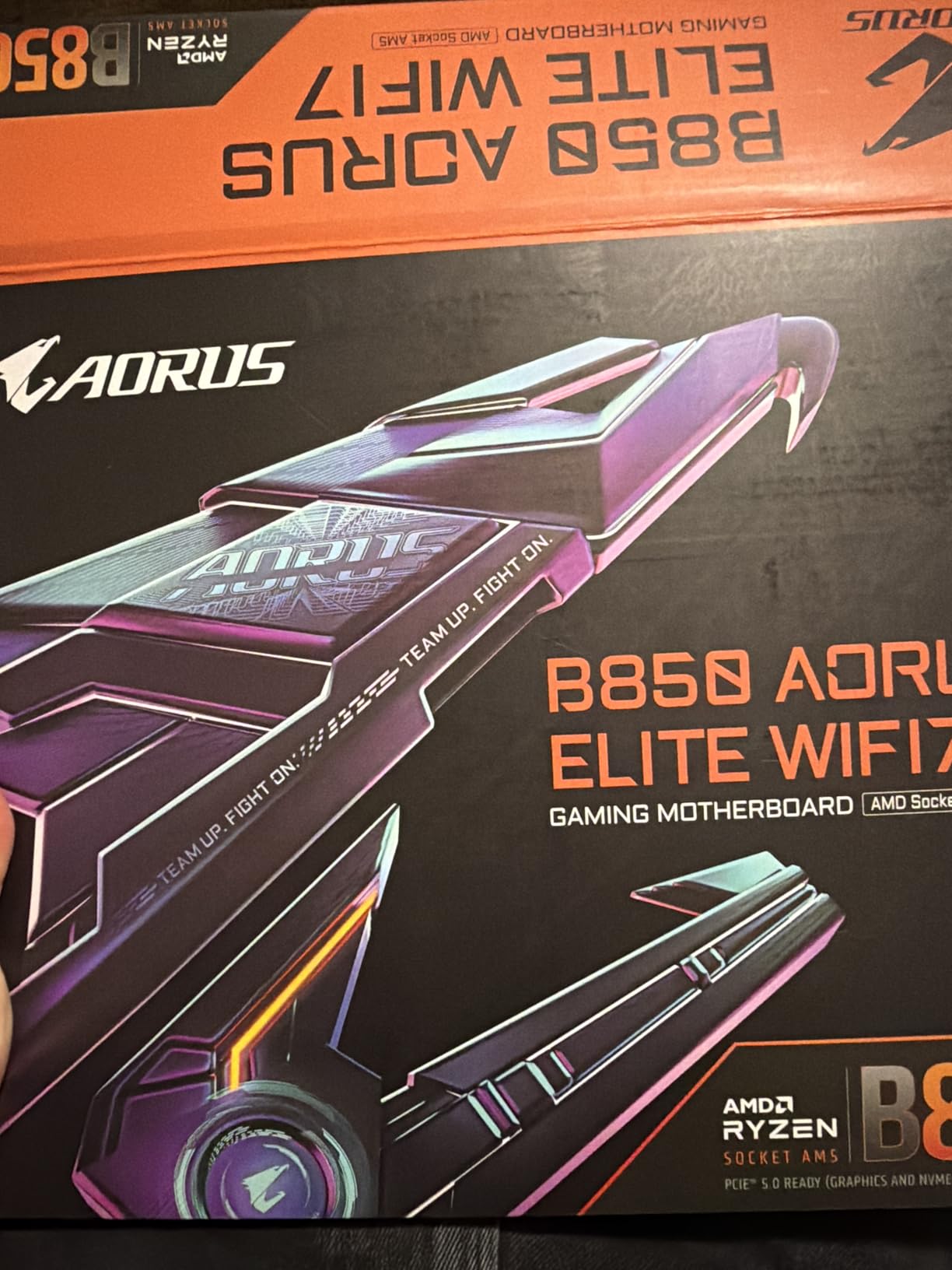 B850 AORUS Elite WIFI7 AMD AM5 ATX Motherboard, Support AMD Ryzen 9000/8000/7000 Series, DDR5, 14+2+2 Power Phase, 3X M.2, PCIe 5.0, USB-C, WIFI7, 2.5GbE LAN, EZ-Latch, 5-Year Warranty customer photo 2