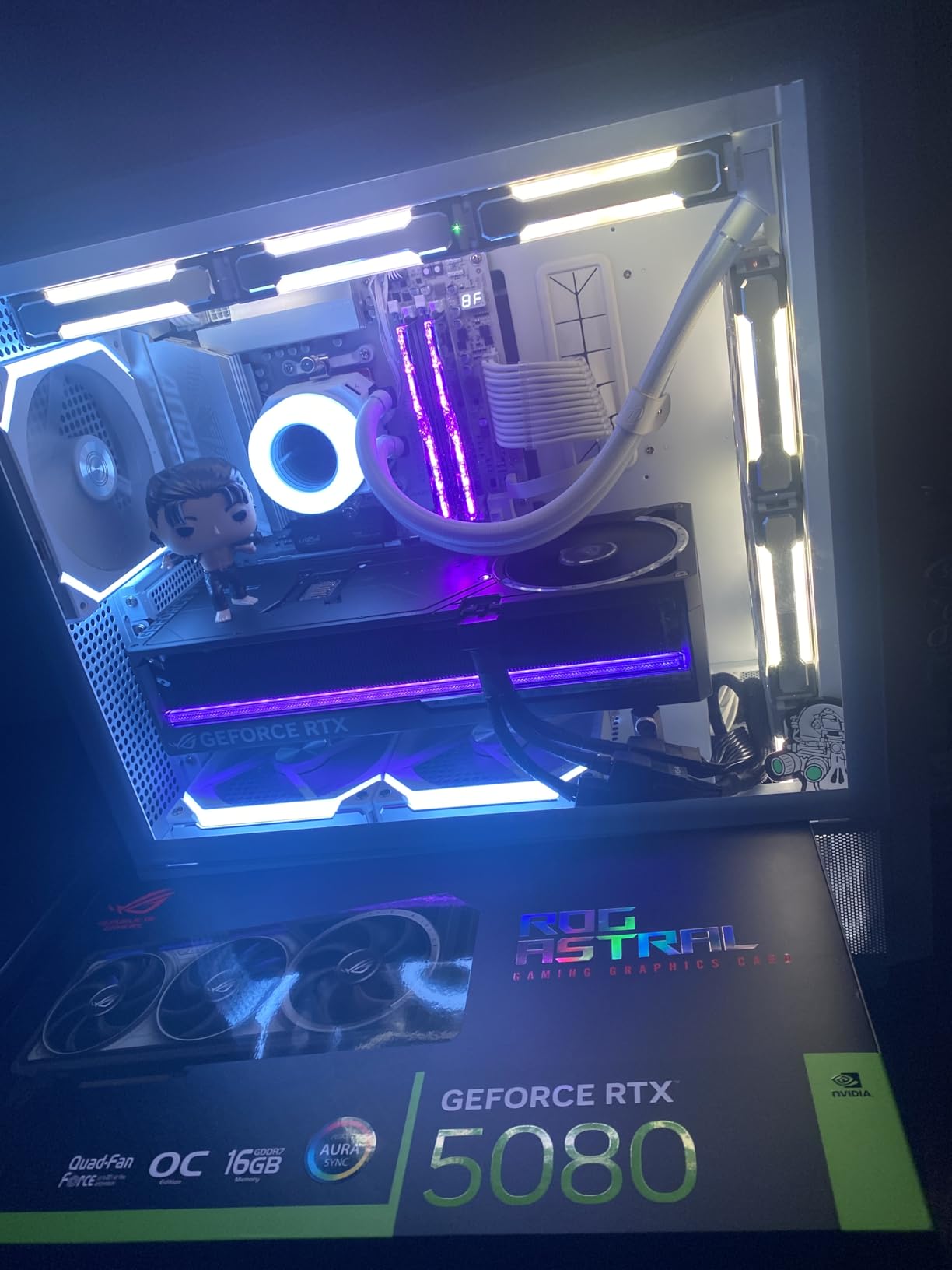 ASUS ROG Astral GeForce RTX 5080 OC Edition Graphics Card, NVIDIA (PCIe 5.0, 16GB GDDR7, HDMI/DP 2.1, 3.8-Slot, 4-Fan Design, Axial-tech Fans, Patented Vapor Chamber, Phase-Change GPU Thermal Pad) customer photo 1