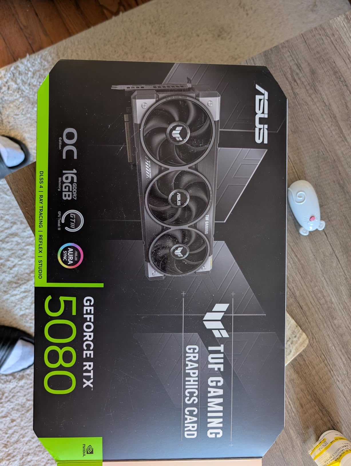 ASUS TUF GeForce RTX 5080 16GB GDDR7 OC Edition Graphics Card, NVIDIA, Desktop (PCIe 5.0, HDMI/DP 2.1, 3.6-Slot, Military-Grade Components, Protective PCB Coating, Axial-tech Fans, Vapor Chamber) customer photo 1