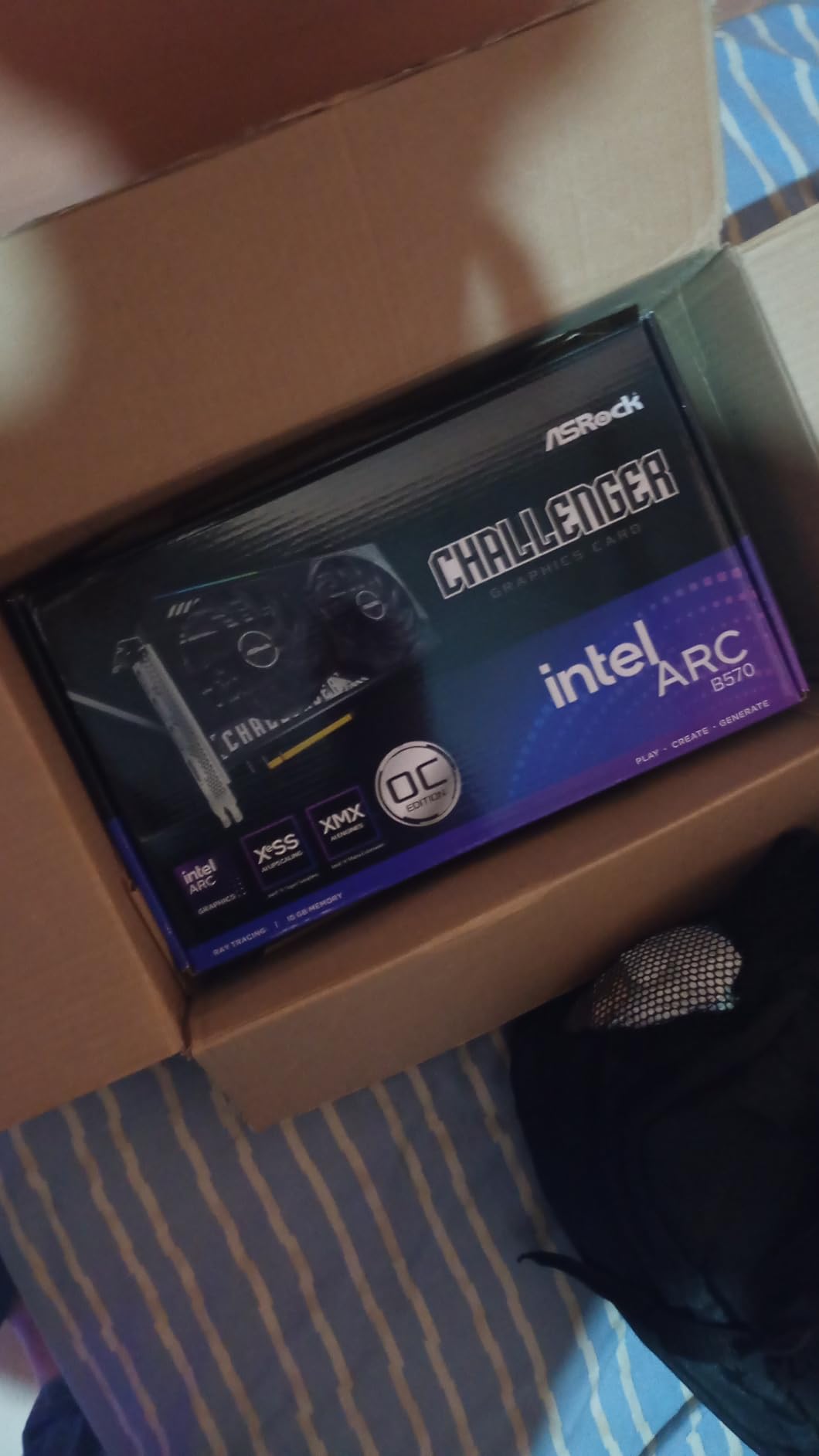 Intel Arc B570 Challenger 10GB OC GDDR6 Graphics Card, 2600 MHz GPU, 19 Gbps Memory, Dual Fan, Metal Backplate, HDMI 2.1a, DisplayPort 2.1, 0dB Cooling customer photo 2