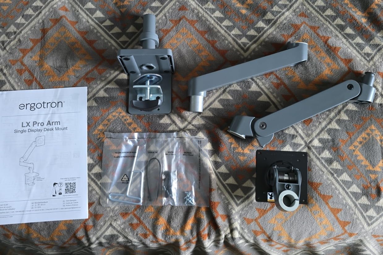 Ergotron Upgraded LX Pro Premium Monitor Arm, Single Monitor Desk Mount fits Flat Curved Ultrawide Computer Monitors up to 34 Inches, 4 to 22 lbs, VESA 75x75mm or 100x100mm, Dark Grey customer photo 1