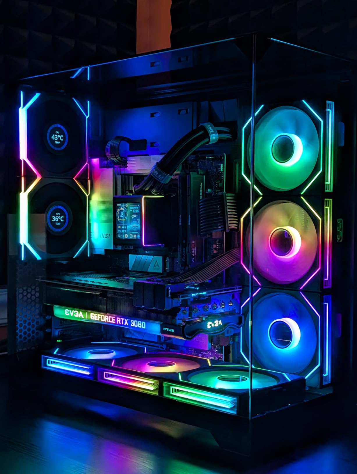 Lian Li UNI Fan SL-Infinity Wireless 120 - Triple Pack (Reverse Blade) - 2.4 GHz Wireless Signal ARGB Fan Control - Double Infinity Mirror - Controller Included - Black (12RSLIN1W3B) customer photo 1