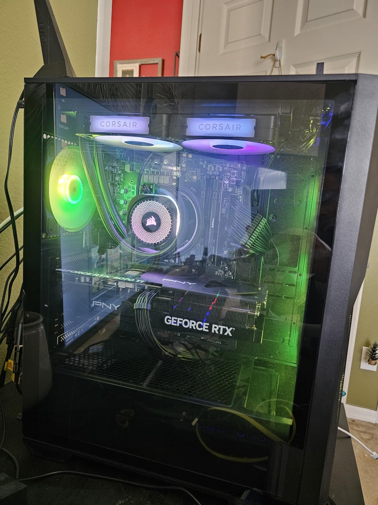 Corsair Titan 420 RX RGB Liquid CPU Cooler, 420mm AIO, Low-Noise FlowDrive Cooling Engine, Intel LGA 1851/1700 & AMD AM5/AM4, 3X RX140 RGB Fans, System Hub Included, Black customer photo 1
