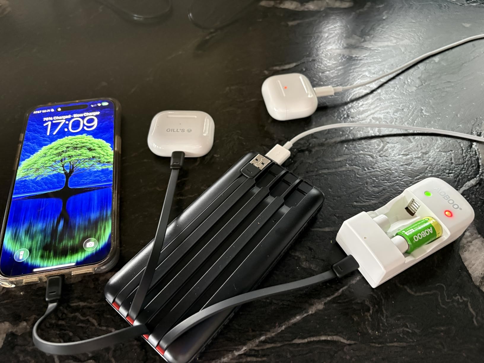 Orfeika 20000mAh Power Bank, Portable Charger with 4 Built-in Cables customer photo 2