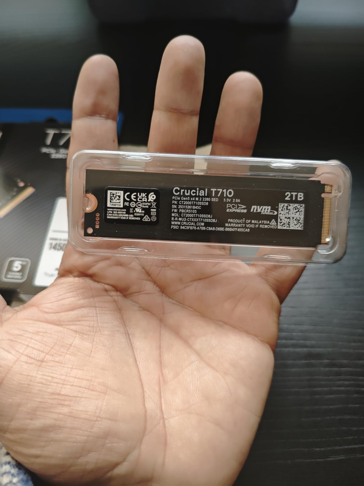 Crucial T710 PCIe Gen5 NVMe 4TB SSD, Up to 14,900 MB/s, Laptop & Desktop Compatible (PC), for Creatives and Hardcore Gamers, Solid State Drive, Includes 1Mo Adobe CC - CT4000T710SSD8-01 customer photo 2