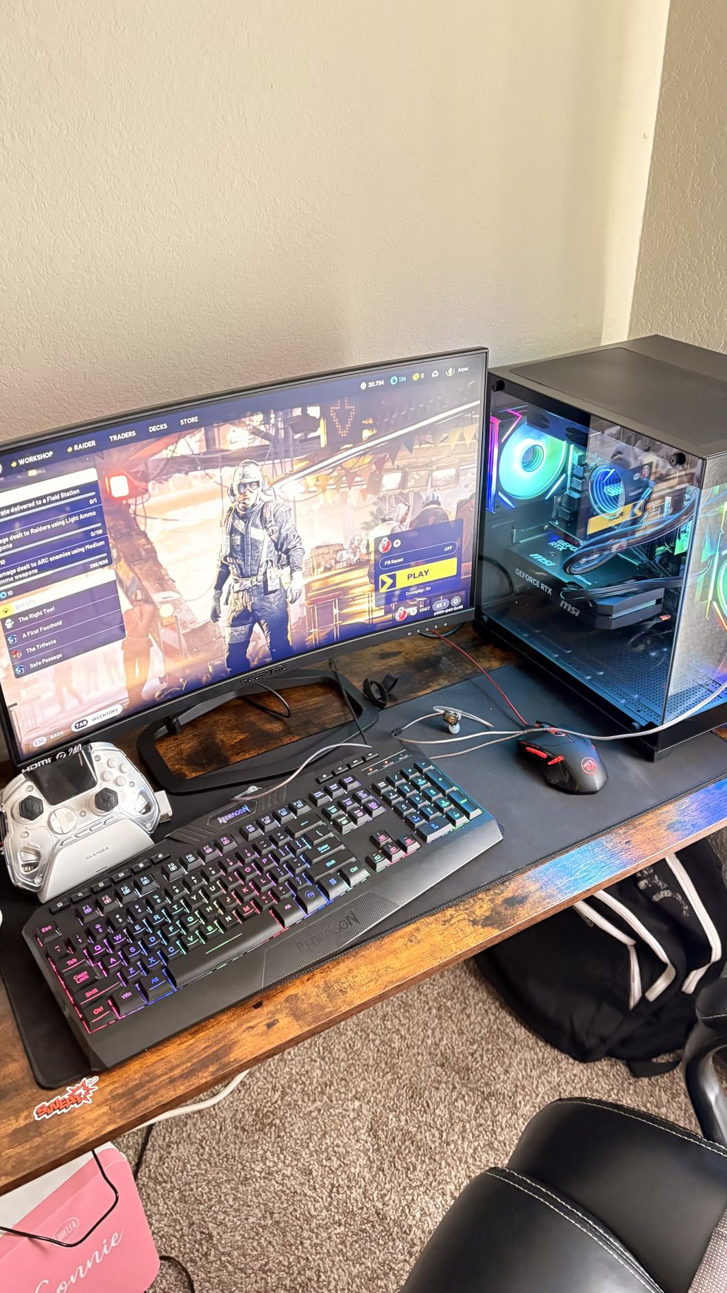 YAWYORE Gaming PC Desktop Computer, AMD Ryzen 7 5700X, GeForce RTX 5060, 32GB DDR4 RAM, 1TB M.2 NVMe SSD, 240 Liquid Cooler, ARGB Fans, WiFi+BT customer photo 2