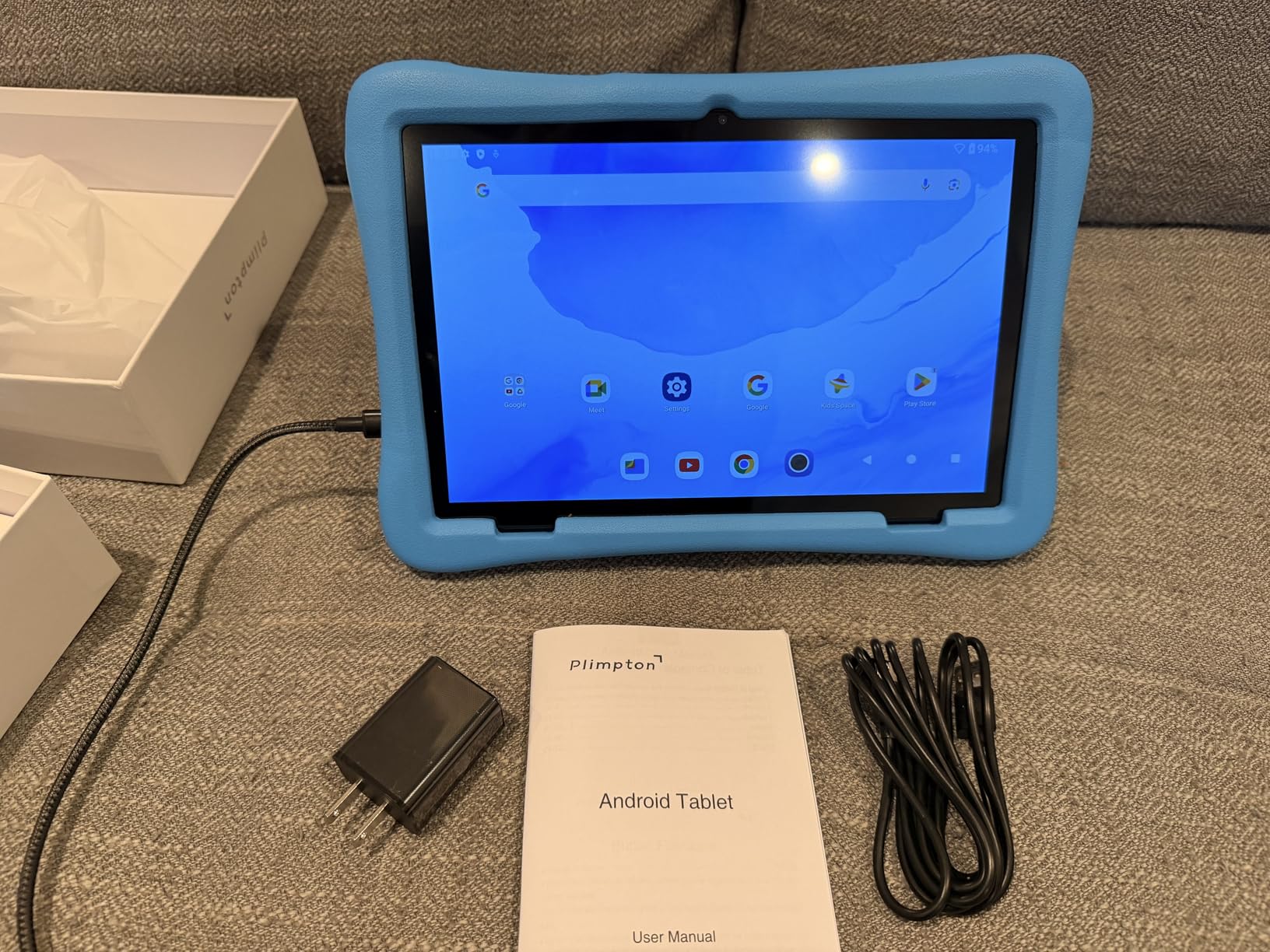 Plimpton Kids Tablet 10 Inch - 2026 Upgraded Android 15 Tablet for Kids with Case Included, Octa-Core, Google Kids Space, Parental Control, 4GB+64GB, WiFi, BT5.3, YouTube, Great Gift for Toddler(Blue) customer photo 2