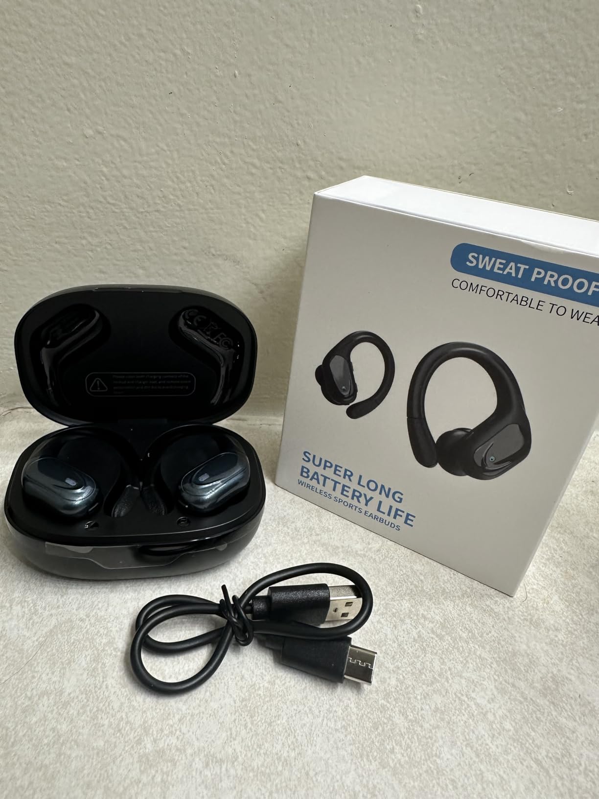 HAOYUYAN Wireless Earbuds, Sports Bluetooth Headphones, 80Hrs Playtime Ear Buds with LED Power Display, Noise Canceling Headset, IPX7 Waterproof Earphones for Workout/Running customer photo 2