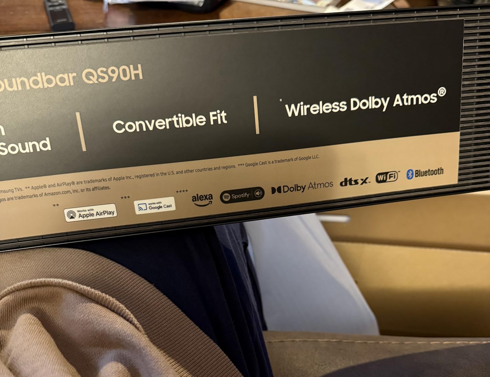 Samsung Q-Series Soundbar HW-QS90H 7.1.2ch All-in-One Soundbar w/Built-in Woofers, Wireless Dolby Atmos, Q-Symphony, Convertible Fit, SpaceFit Sound Pro, Game Mode Pro, Alexa Built-in (2026 Model) customer photo 1