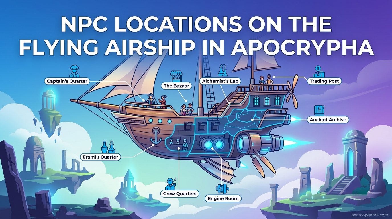 NPC locations on the Flying Airship in Apocrypha